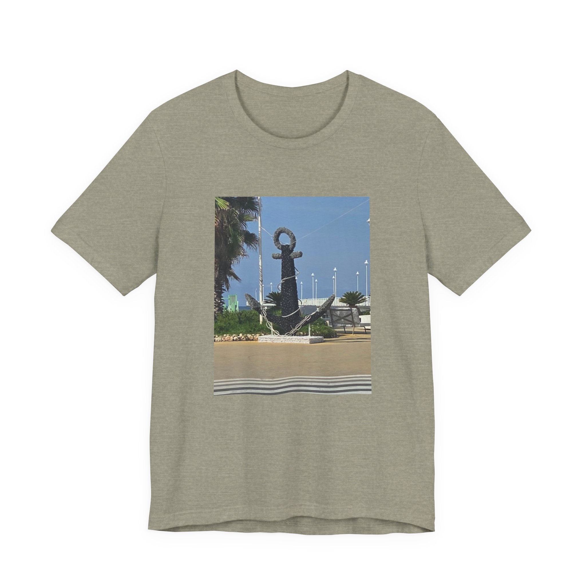 Anchor Statue Photo Tee — Coastal Nautical T-Shirt