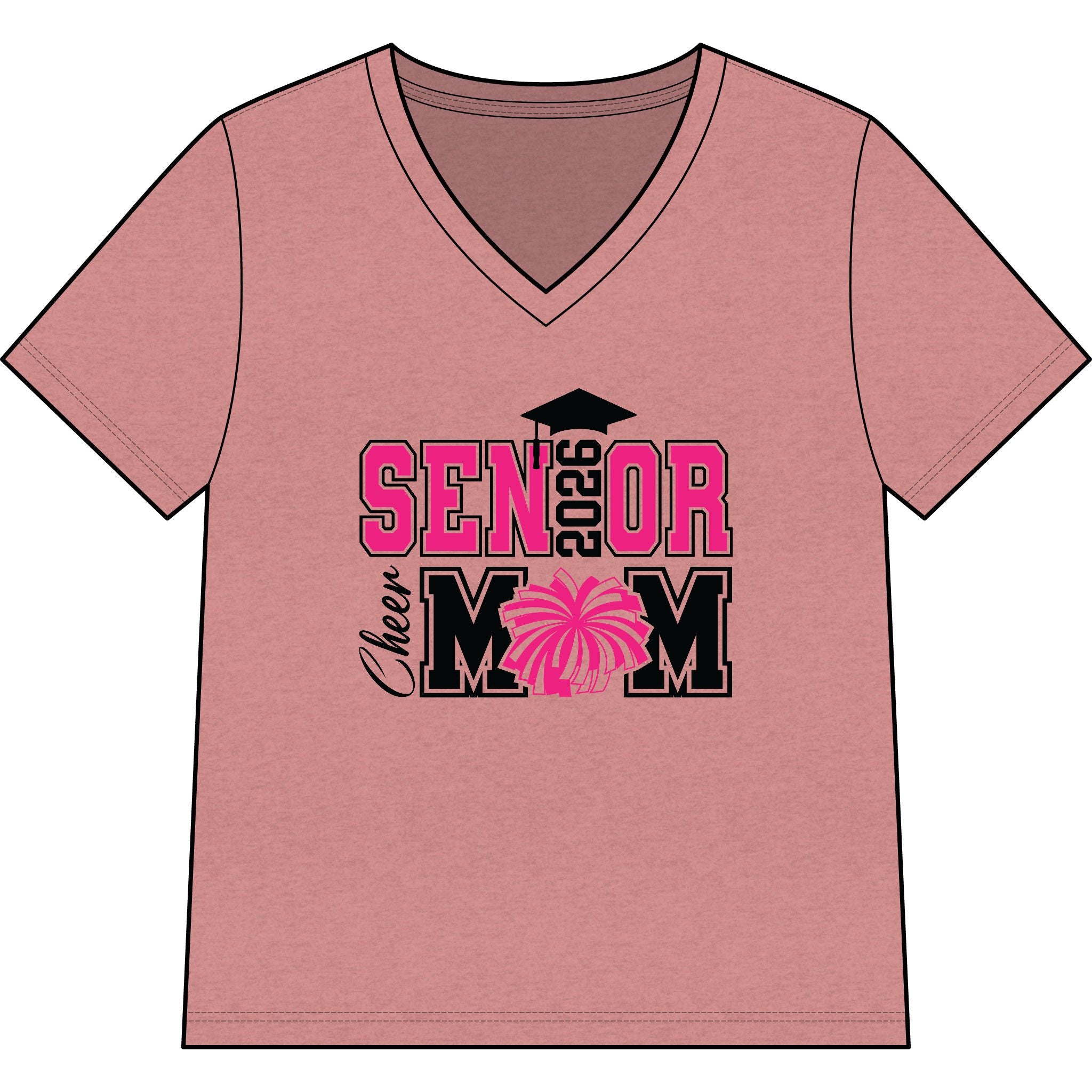Senior 2026 Cheer Mom V-Neck