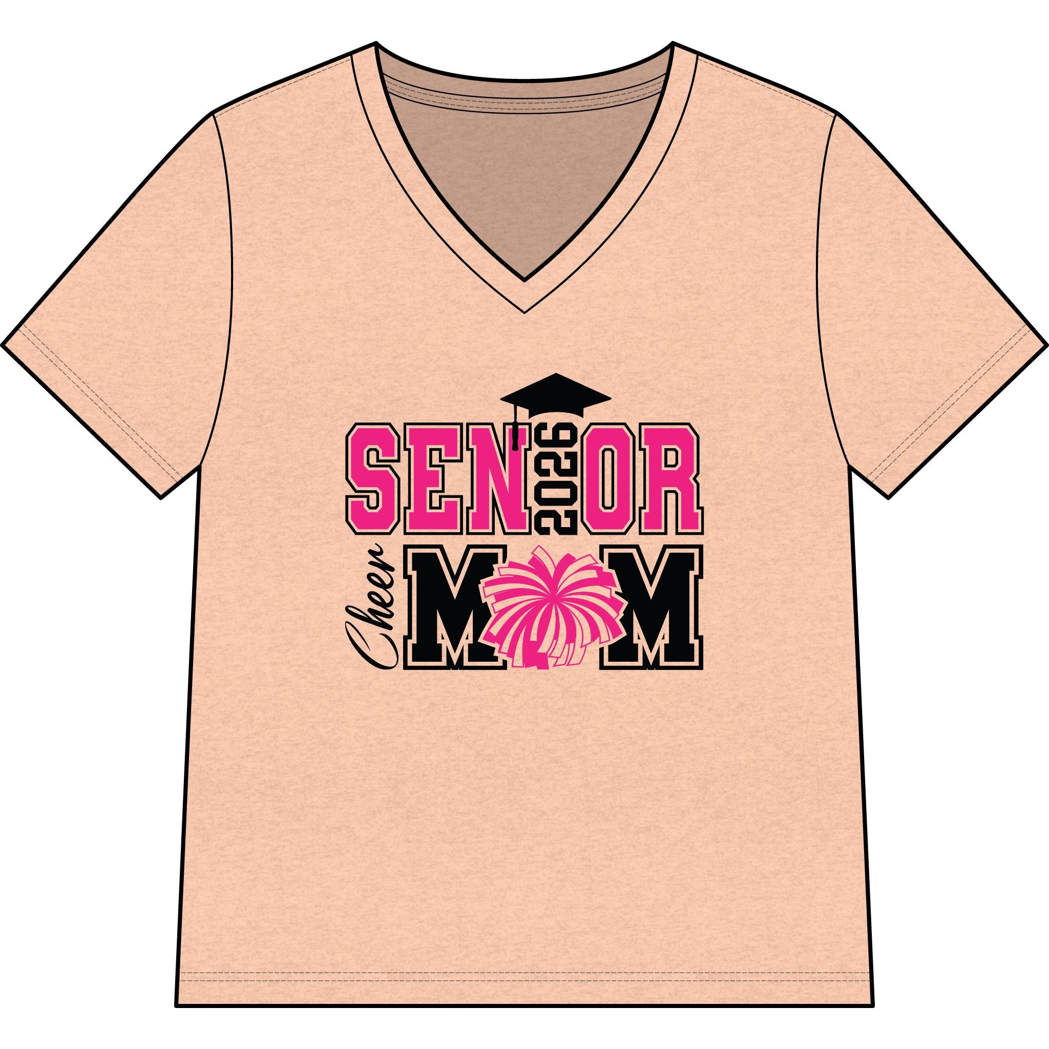 Senior 2026 Cheer Mom V-Neck