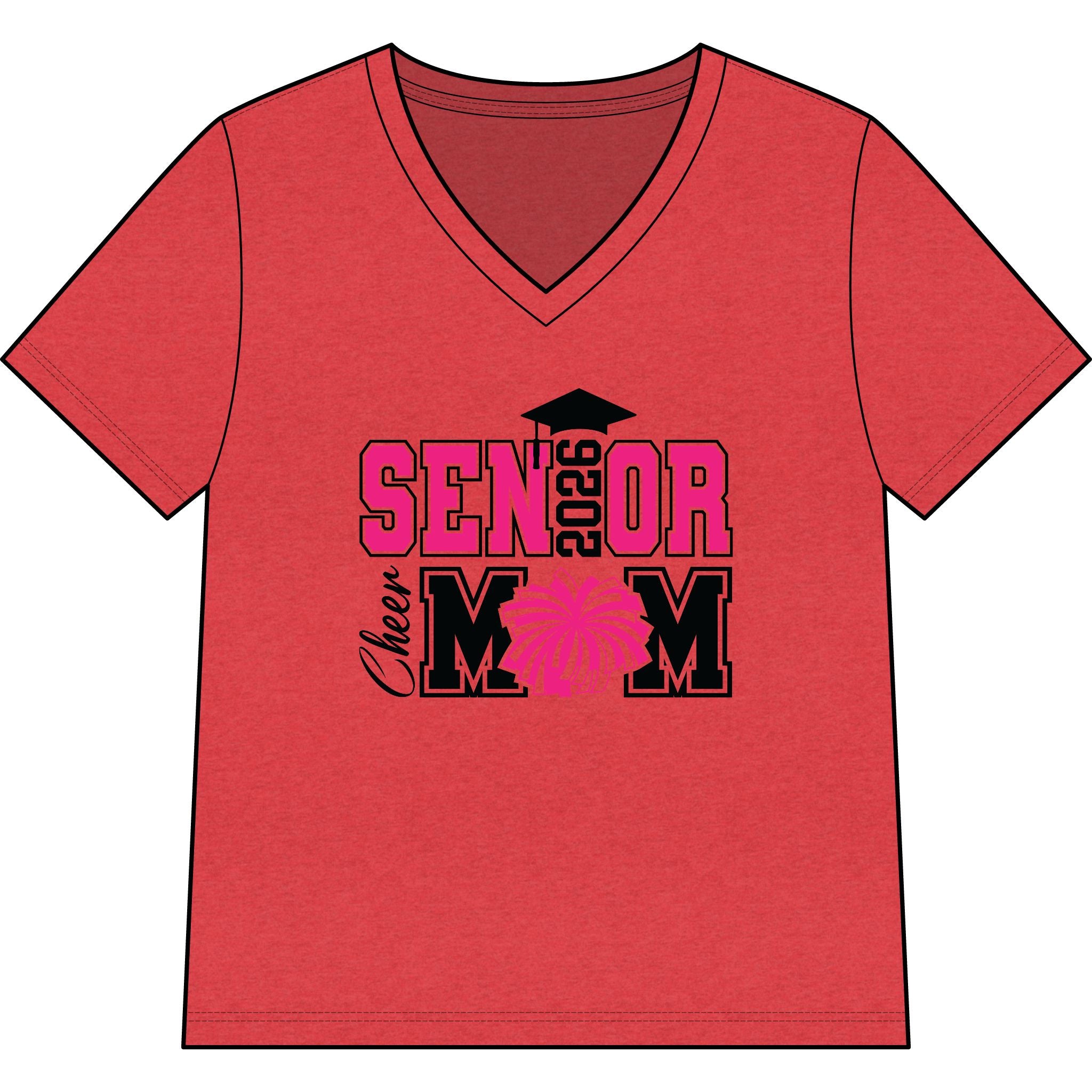 Senior 2026 Cheer Mom V-Neck