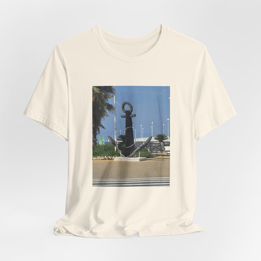 Anchor Statue Photo Tee — Coastal Nautical T-Shirt