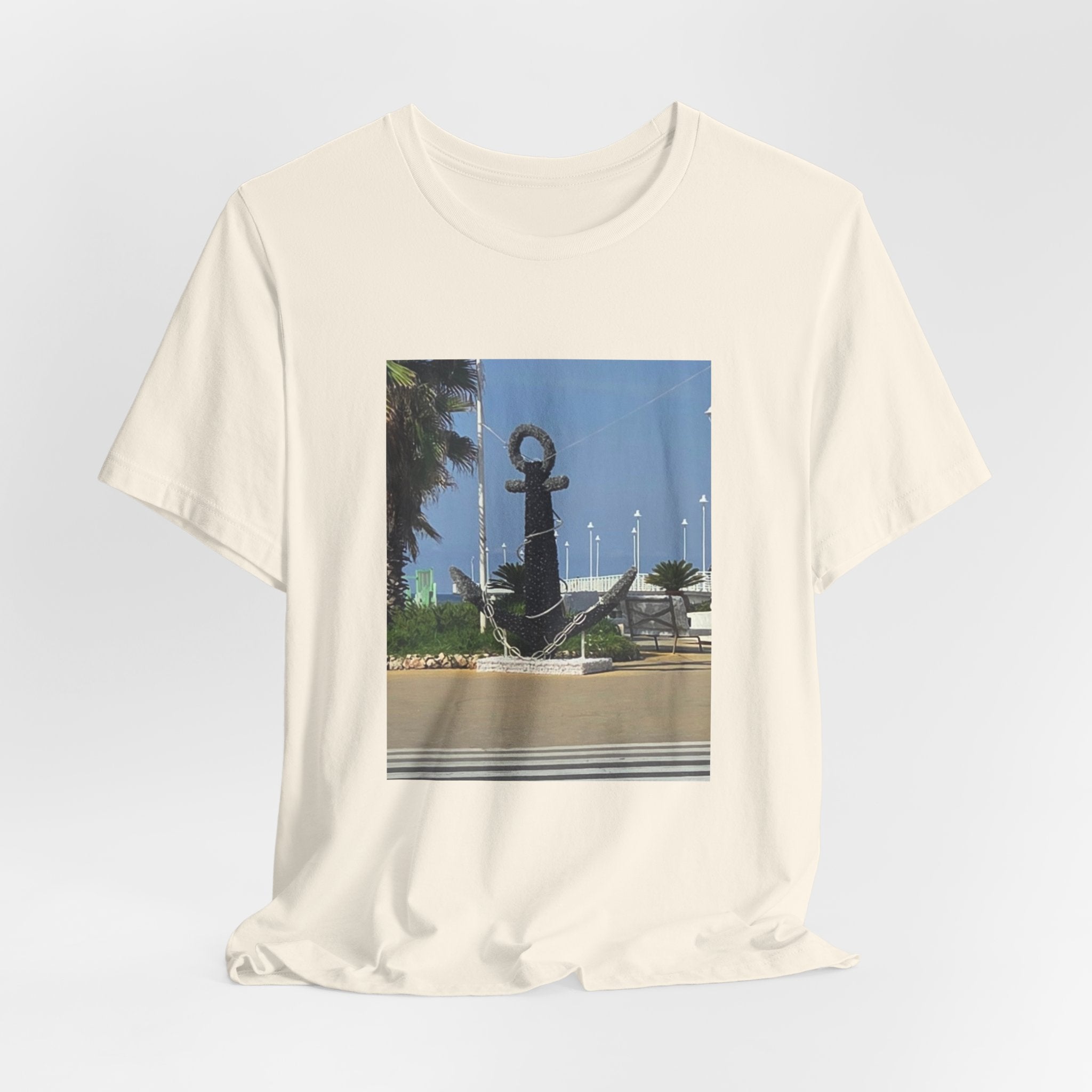 Anchor Statue Photo Tee — Coastal Nautical T-Shirt