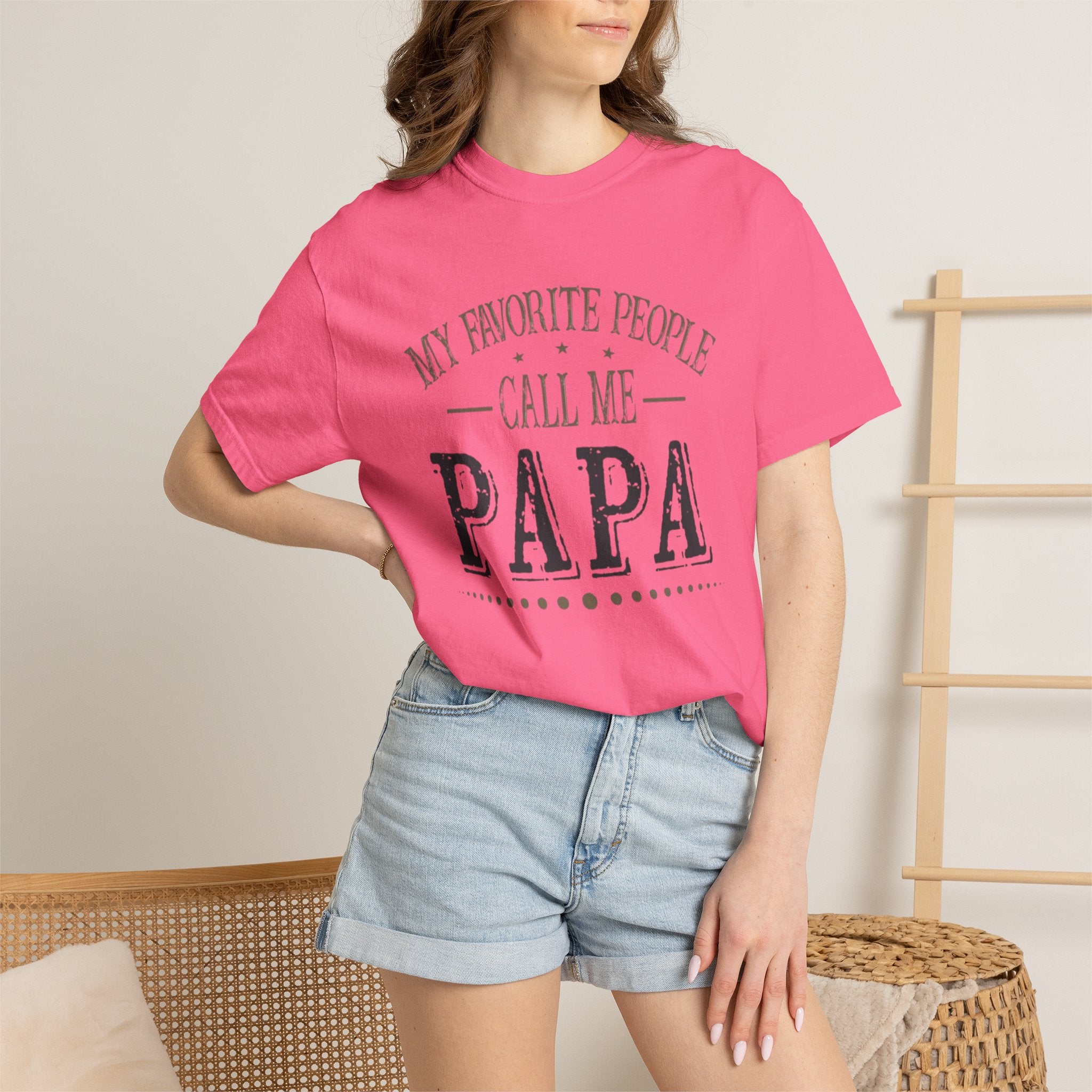 Papa T-Shirt – “My Favorite People Call Me Papa” Vintage Dad Tee
