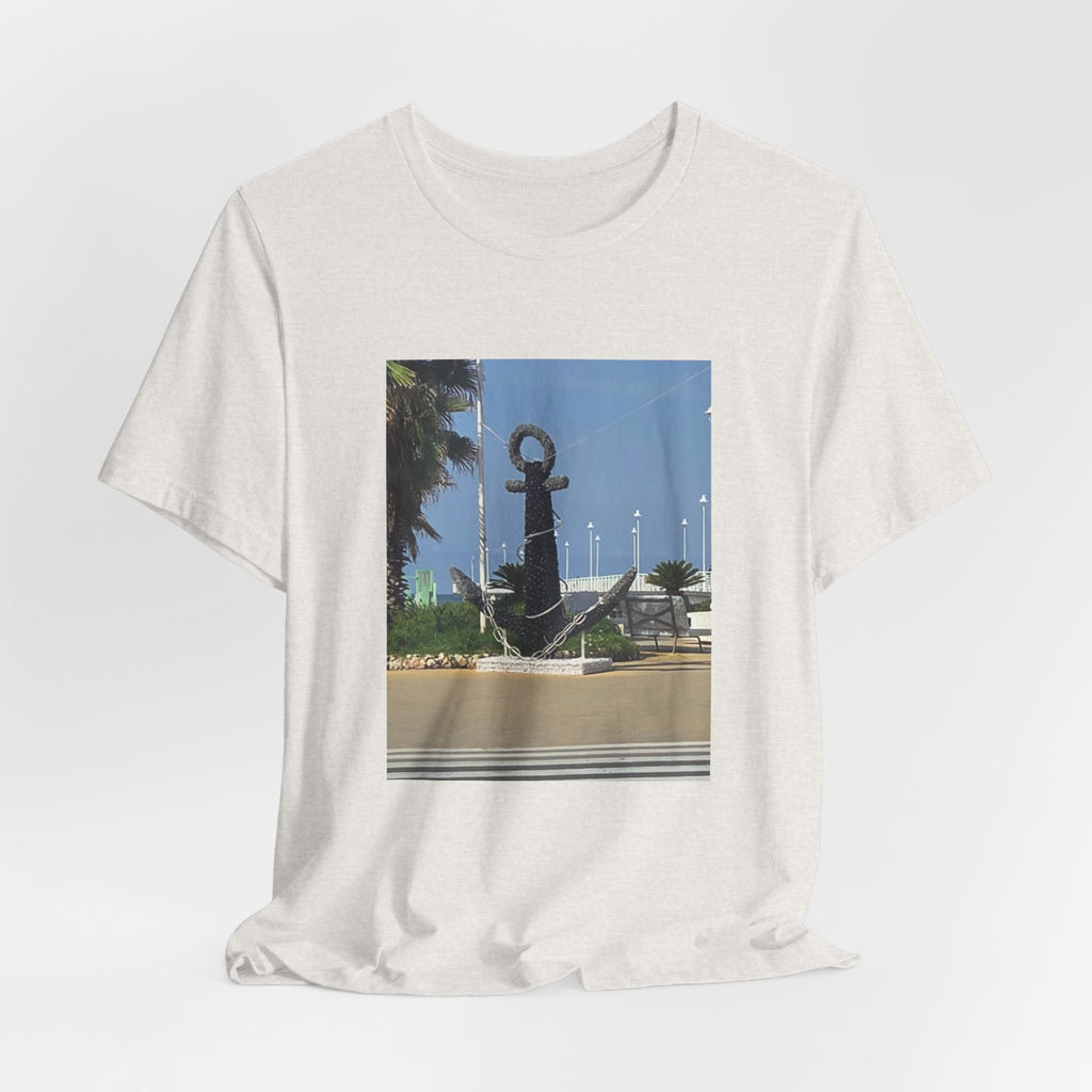 Anchor Statue Photo Tee — Coastal Nautical T-Shirt