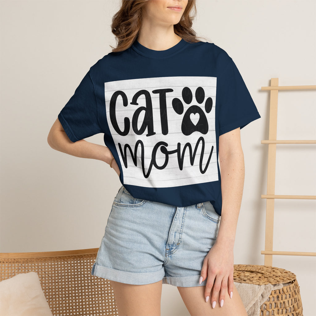 Garment-Dyed Cat Mom Tee