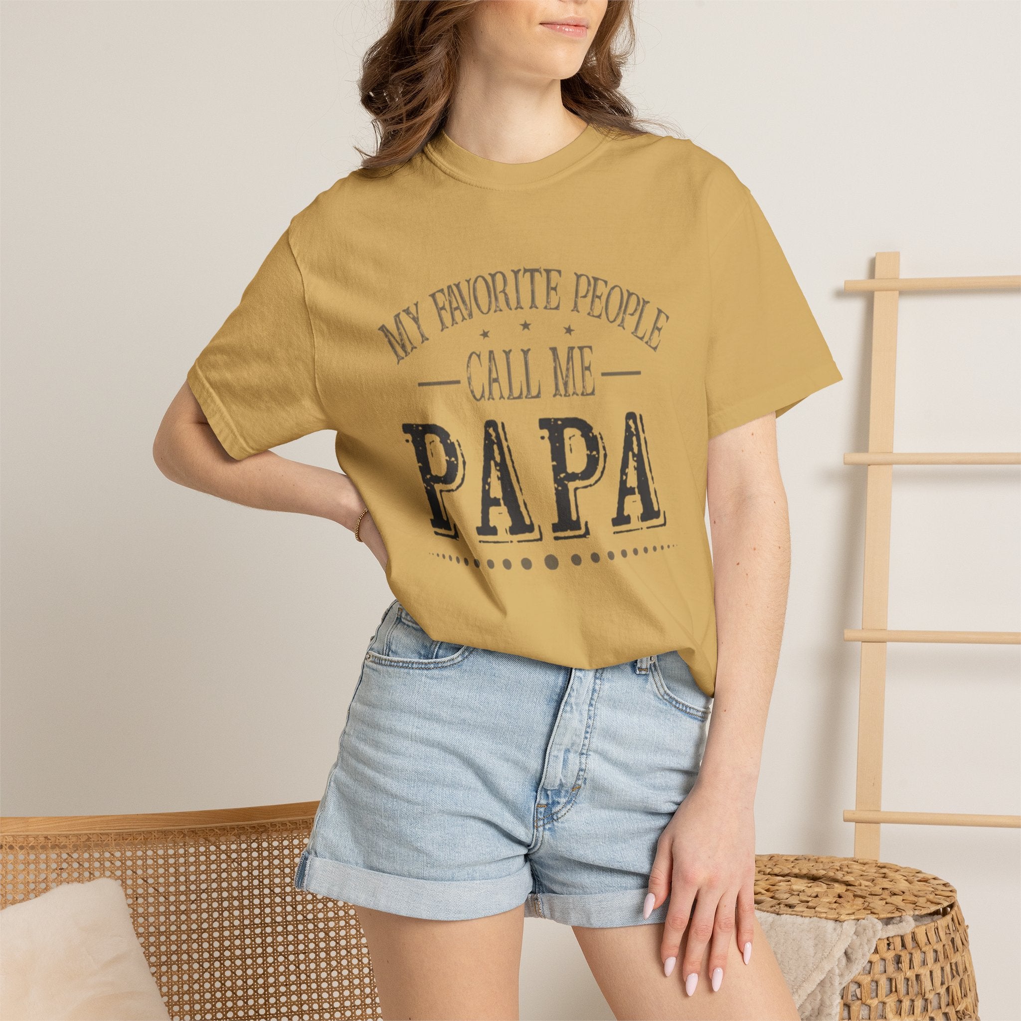 Papa T-Shirt – “My Favorite People Call Me Papa” Vintage Dad Tee