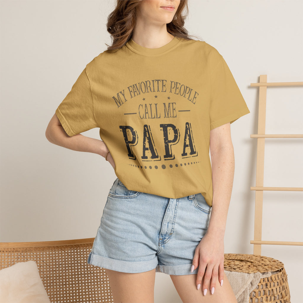 Papa T-Shirt – “My Favorite People Call Me Papa” Vintage Dad Tee