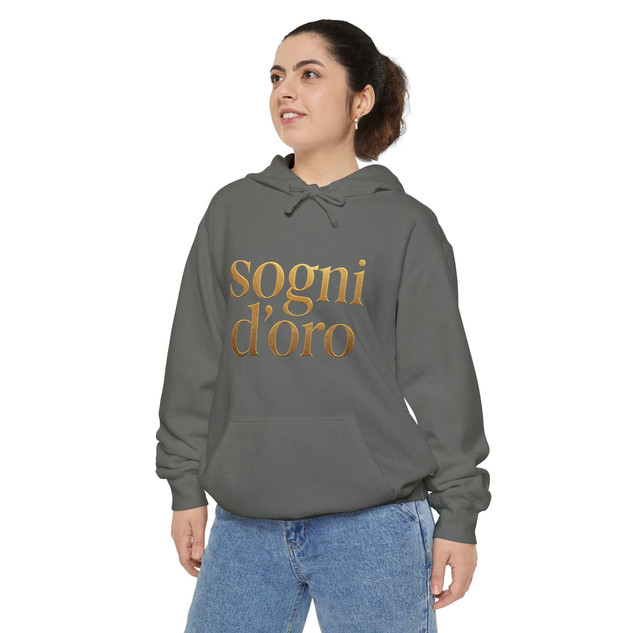 Heavyweight Gold-Print Hoodie