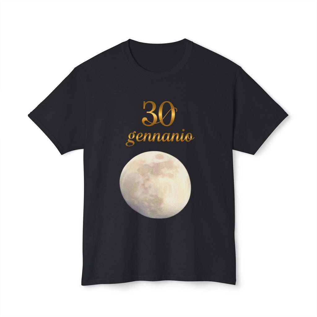T-Shirt — "30 Gennaio" Moon Graphic Birthday Tee