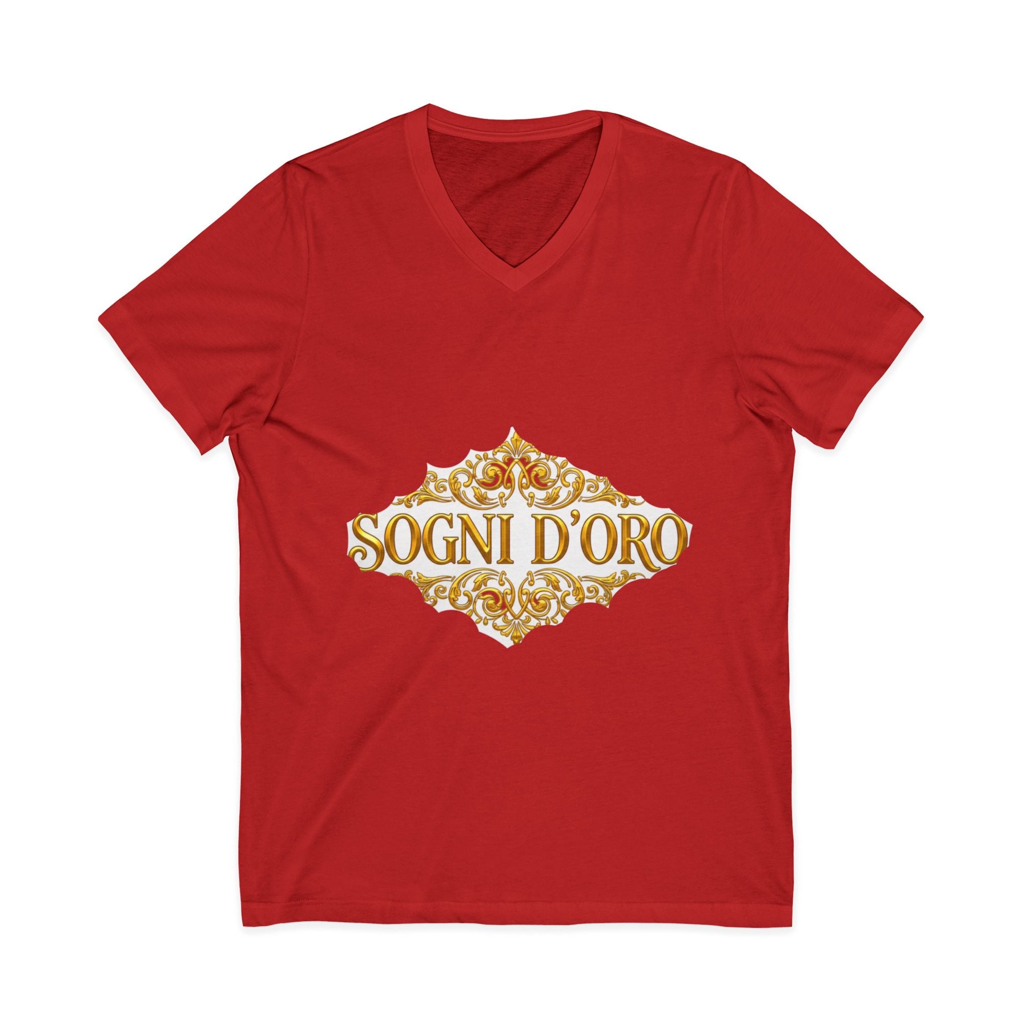 Gold Script Cotton V-Neck