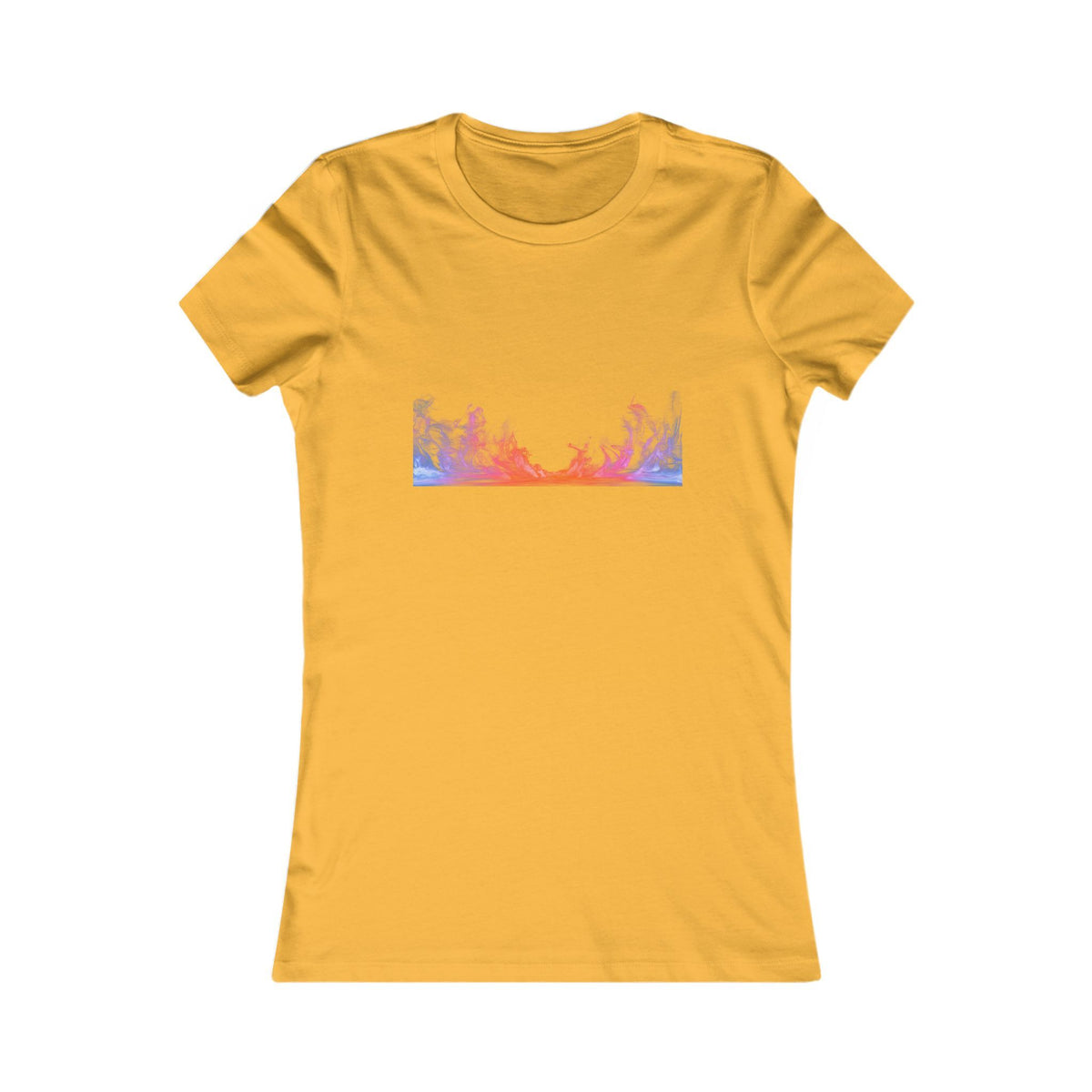 Women's Sunset Forest Tee — Pastel Mountain & Trees Graphic Shirt
