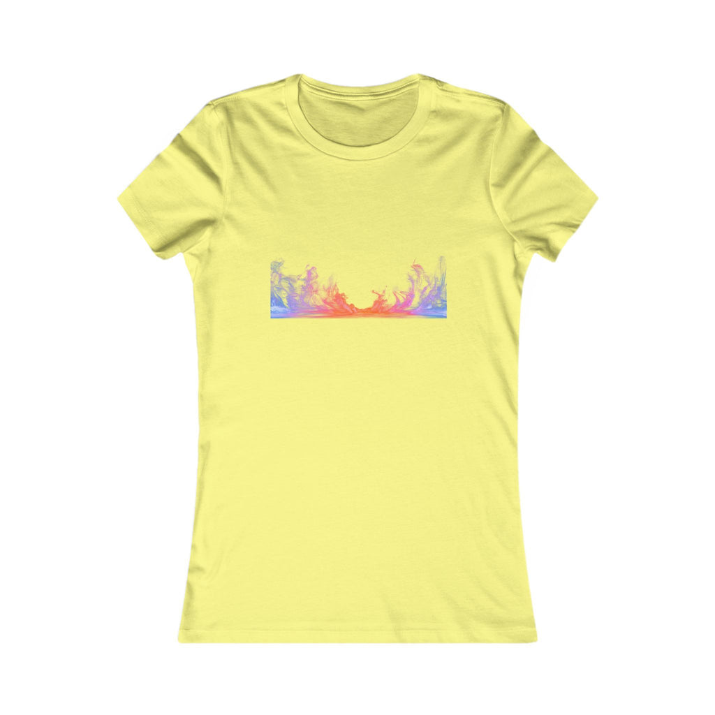 Women's Sunset Forest Tee — Pastel Mountain & Trees Graphic Shirt