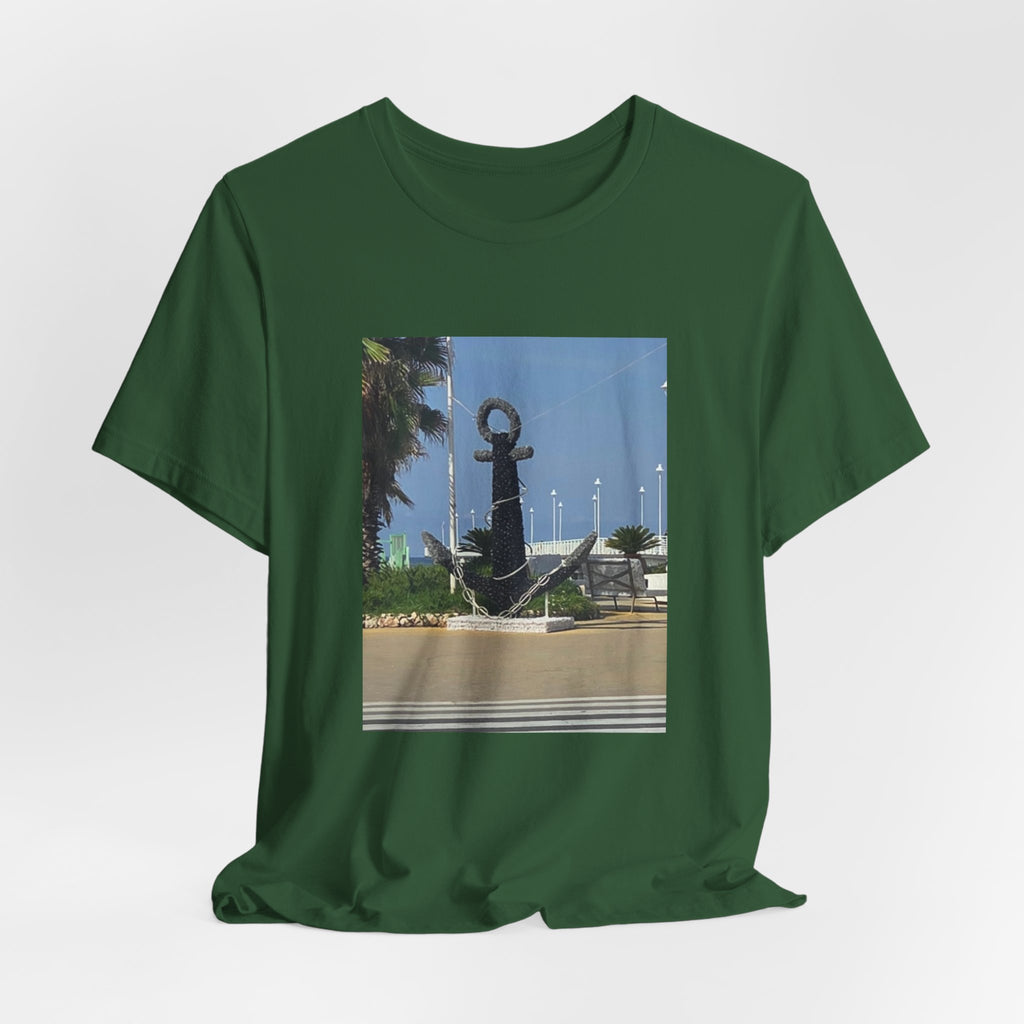 Anchor Statue Photo Tee — Coastal Nautical T-Shirt