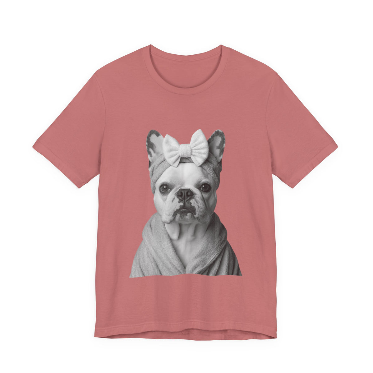 French Bulldog Portrait Tee — Cute Bow Dog Graphic T-Shirt