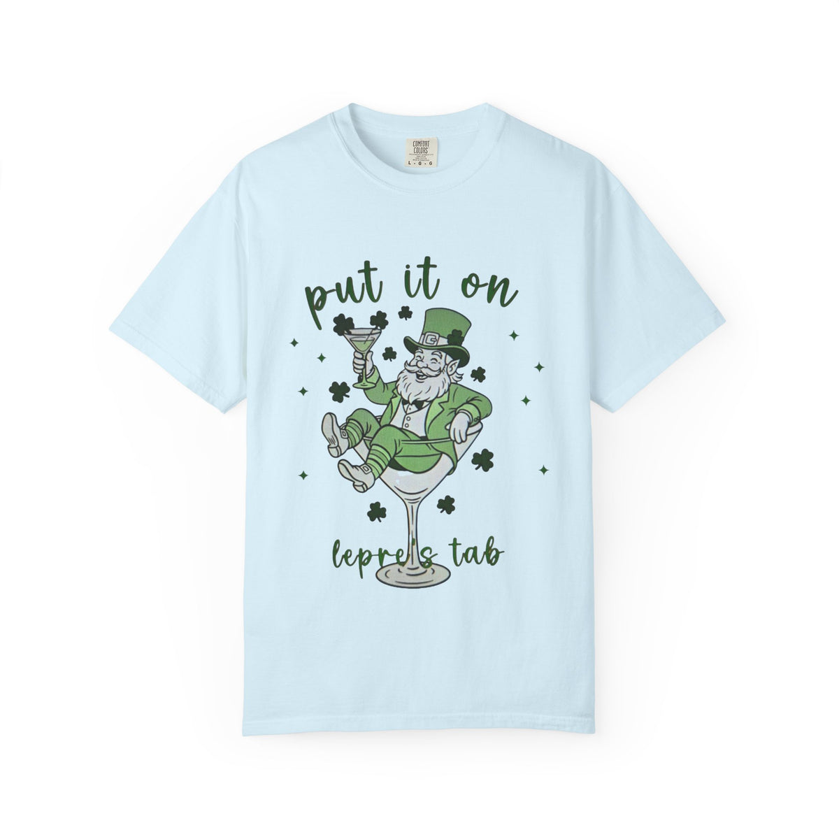 St. Patrick's Day Leprechaun Cocktail T-Shirt — "Put It On Leprechaun's Tab"