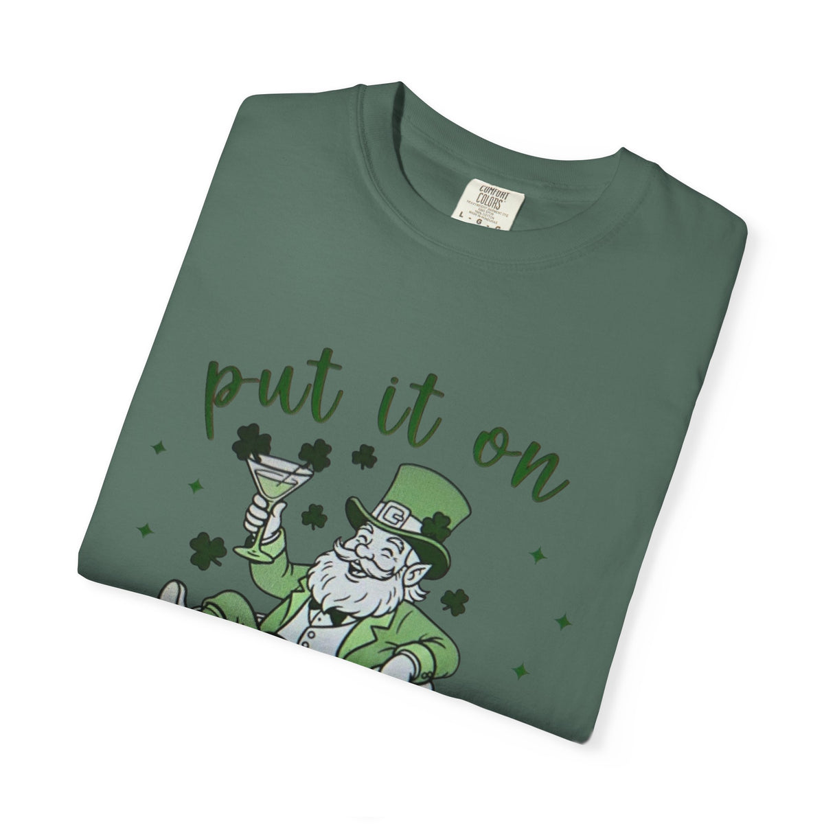 St. Patrick's Day Leprechaun Cocktail T-Shirt — "Put It On Leprechaun's Tab"