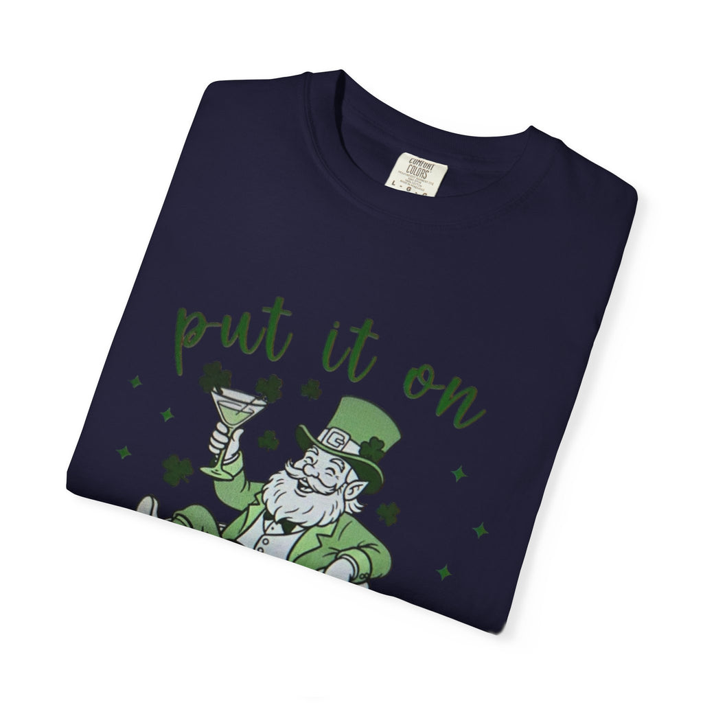St. Patrick's Day Leprechaun Cocktail T-Shirt — "Put It On Leprechaun's Tab"