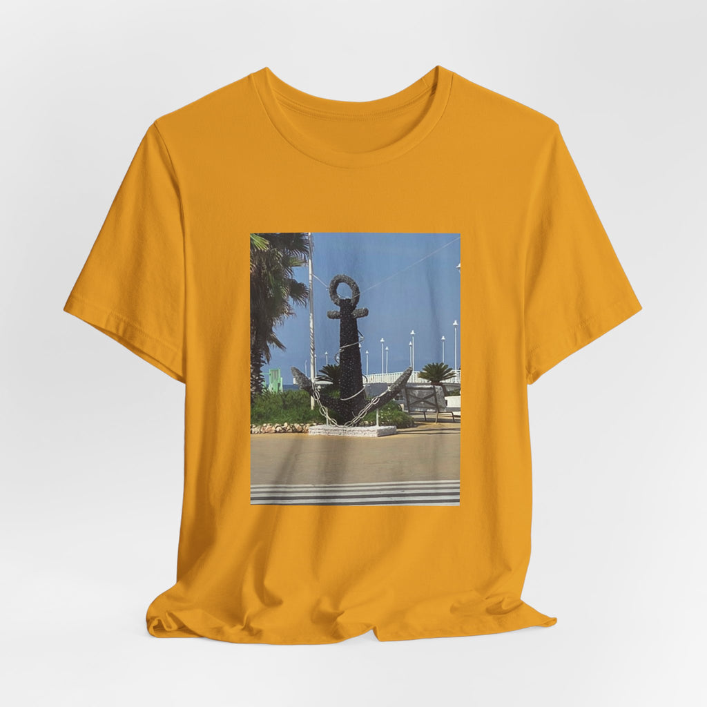 Anchor Statue Photo Tee — Coastal Nautical T-Shirt