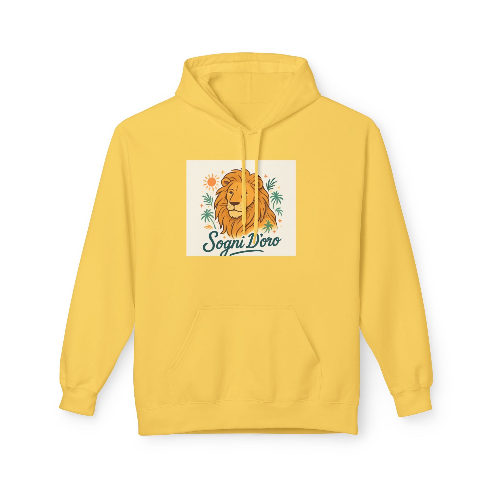 Aslan Grafik Kapüşonlu Sweatshirt — "Tatlı Rüyalar" Rüya Gibi Retro Aslan Sweatshirt