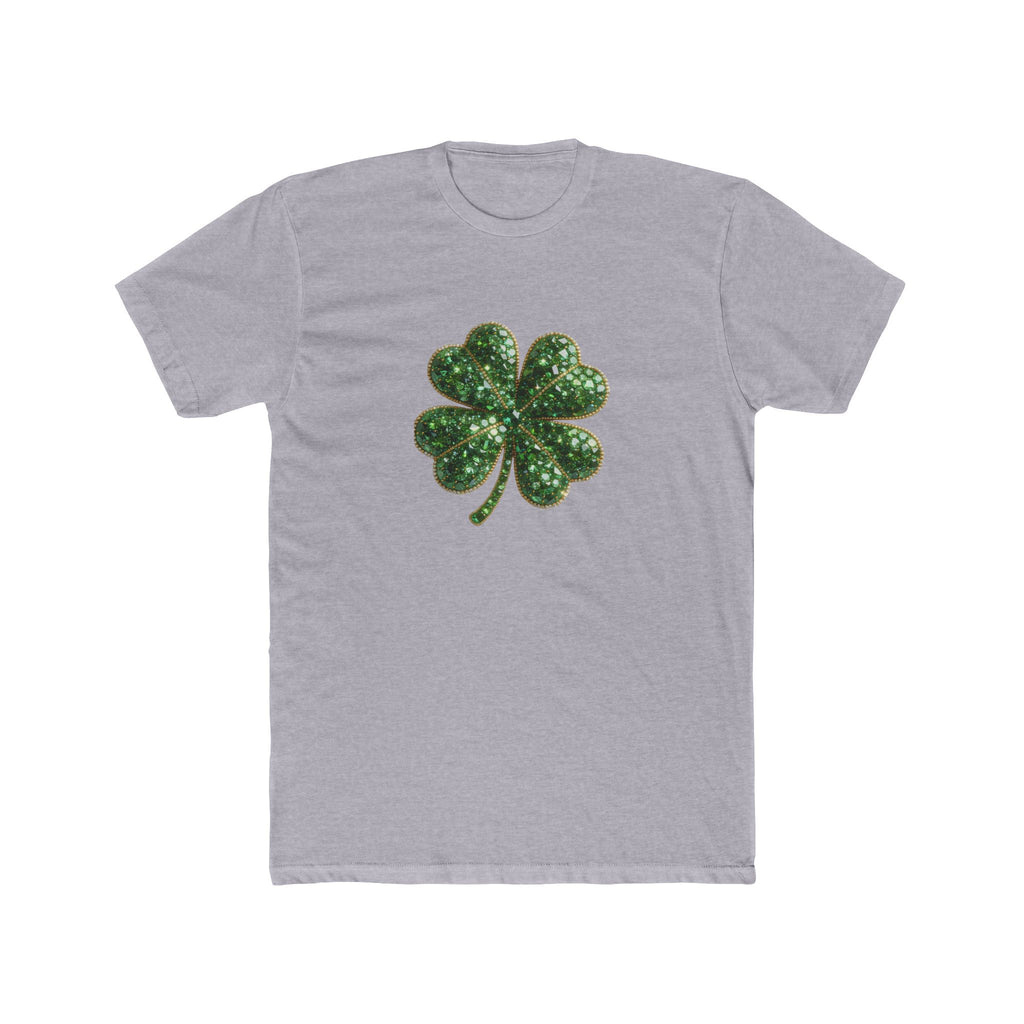 St. Patrick's Day Green Glitter Four-Leaf Clover T-Shirt