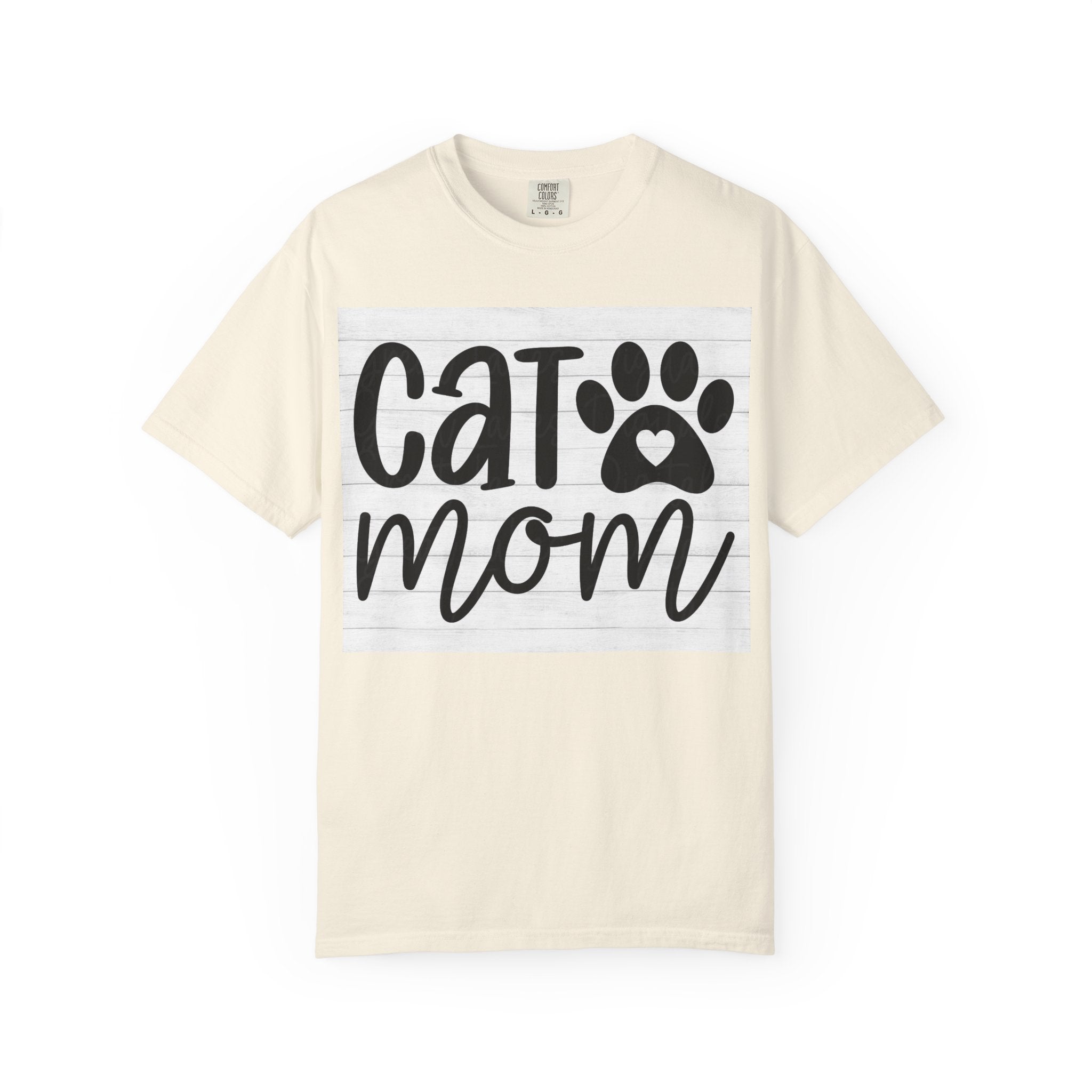 Garment-Dyed Cat Mom Tee