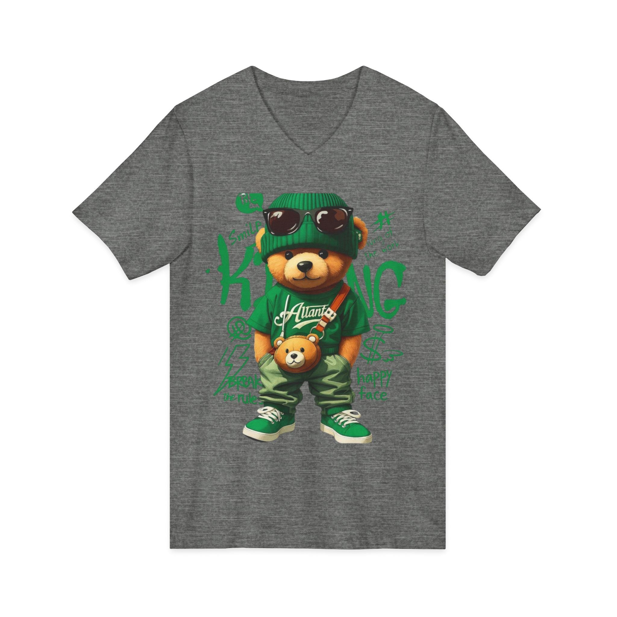 Cotton Teddy Bear V-Neck Tee