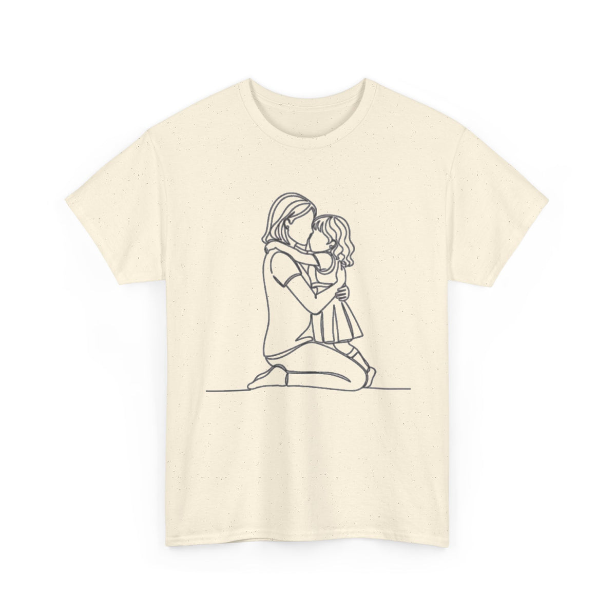 Mother and Daughter Line Art Tee — Minimalist Family Love Shirt