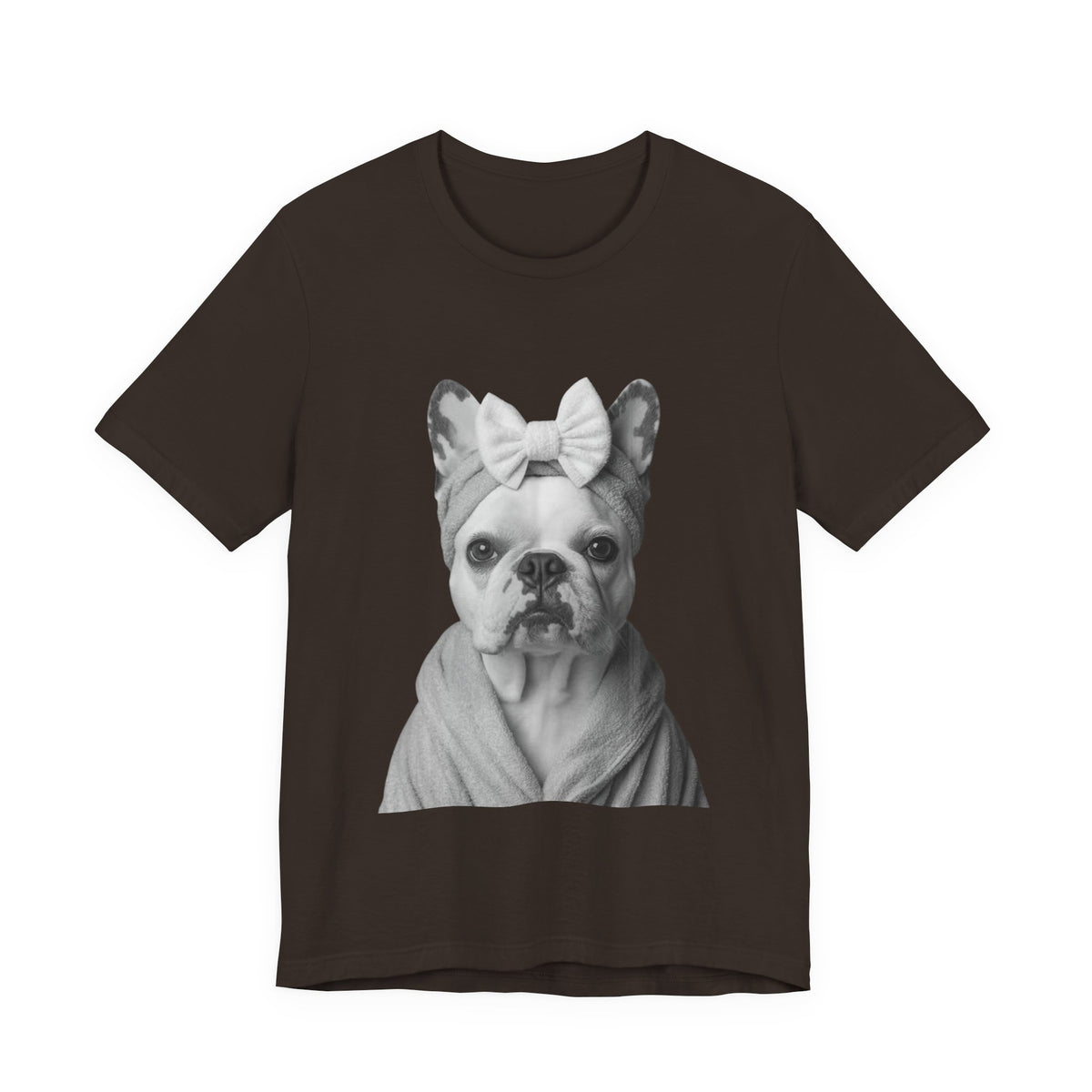 French Bulldog Portrait Tee — Cute Bow Dog Graphic T-Shirt