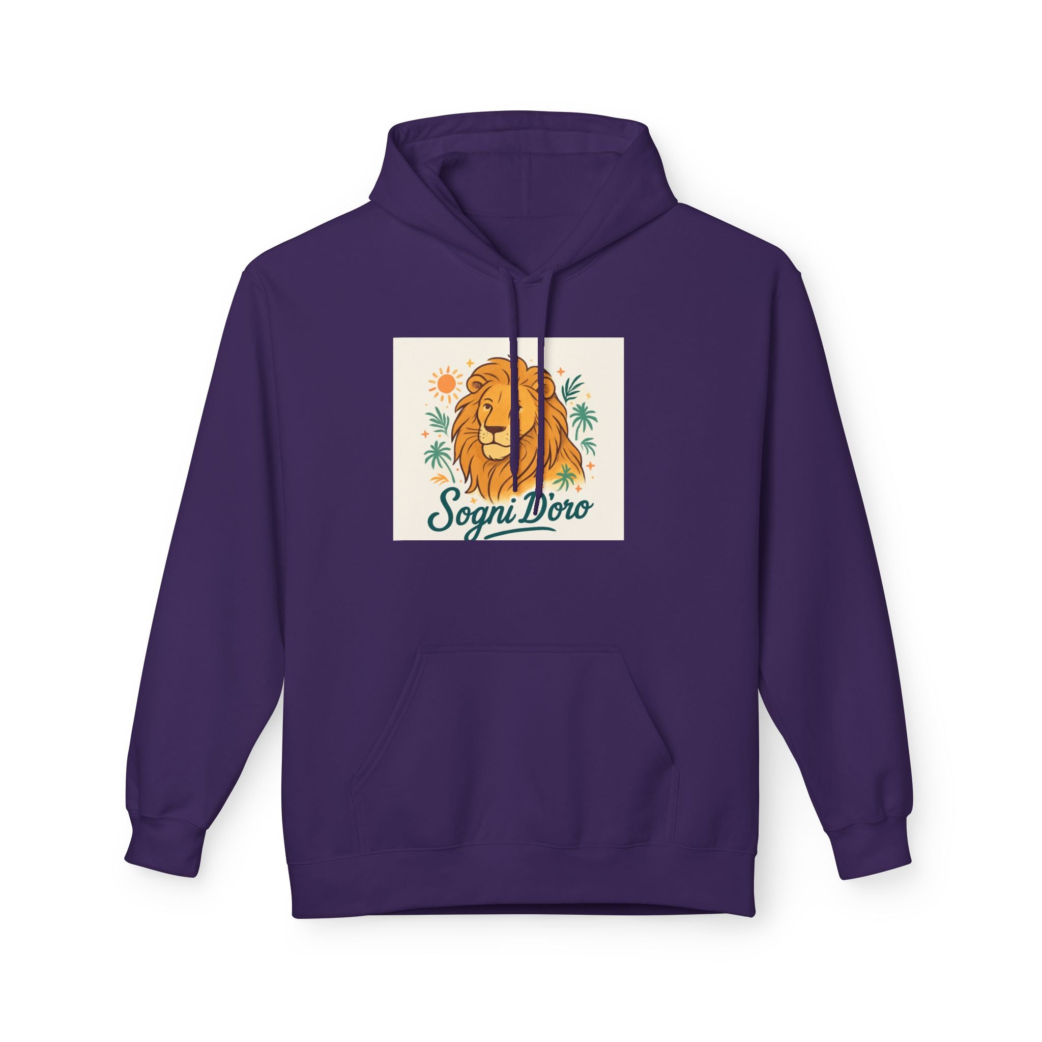 Aslan Grafik Kapüşonlu Sweatshirt — "Tatlı Rüyalar" Rüya Gibi Retro Aslan Sweatshirt