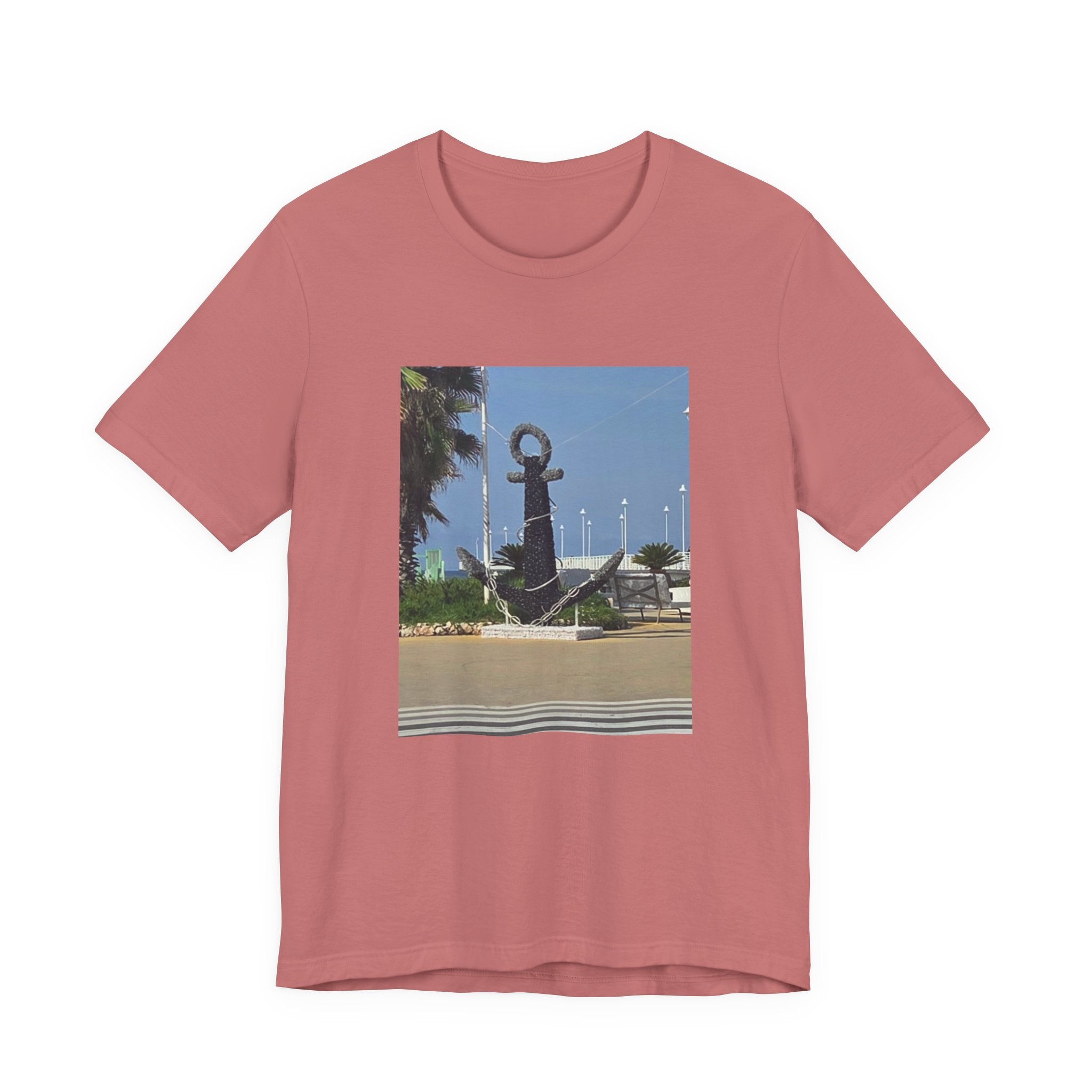 Anchor Statue Photo Tee — Coastal Nautical T-Shirt