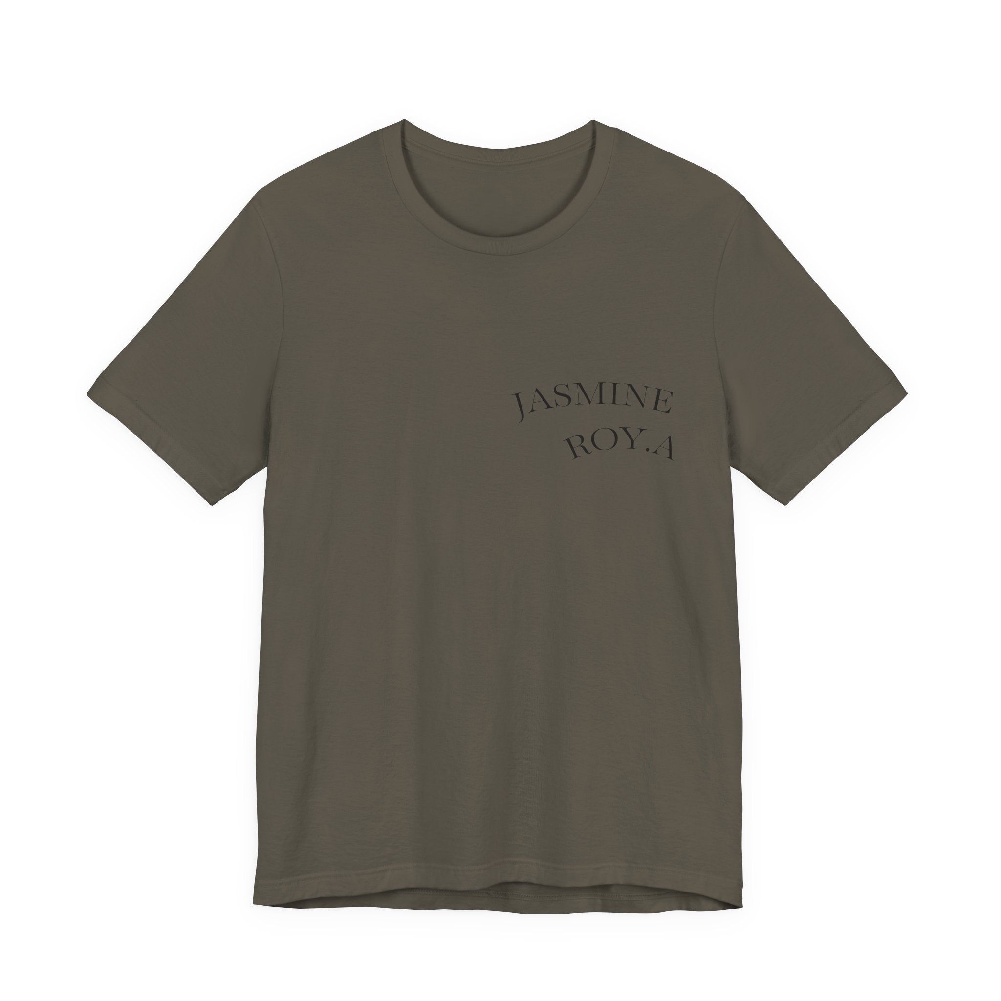 Unisex chest print t-shirt - oliv color option
