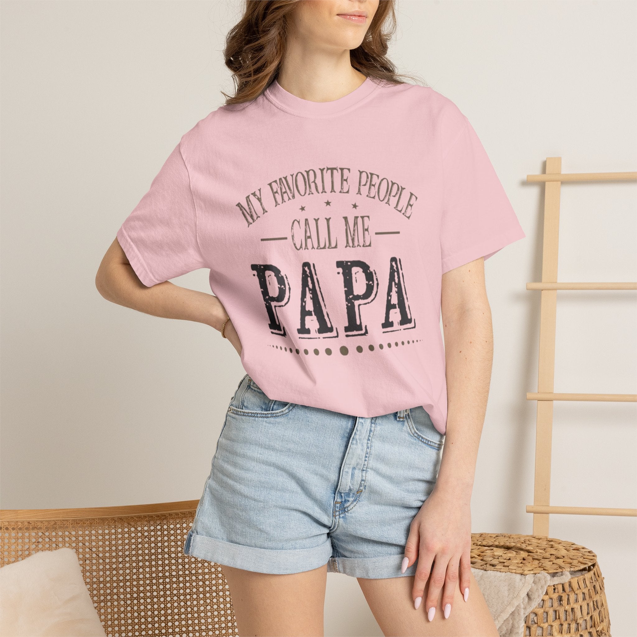 Papa T-Shirt – “My Favorite People Call Me Papa” Vintage Dad Tee