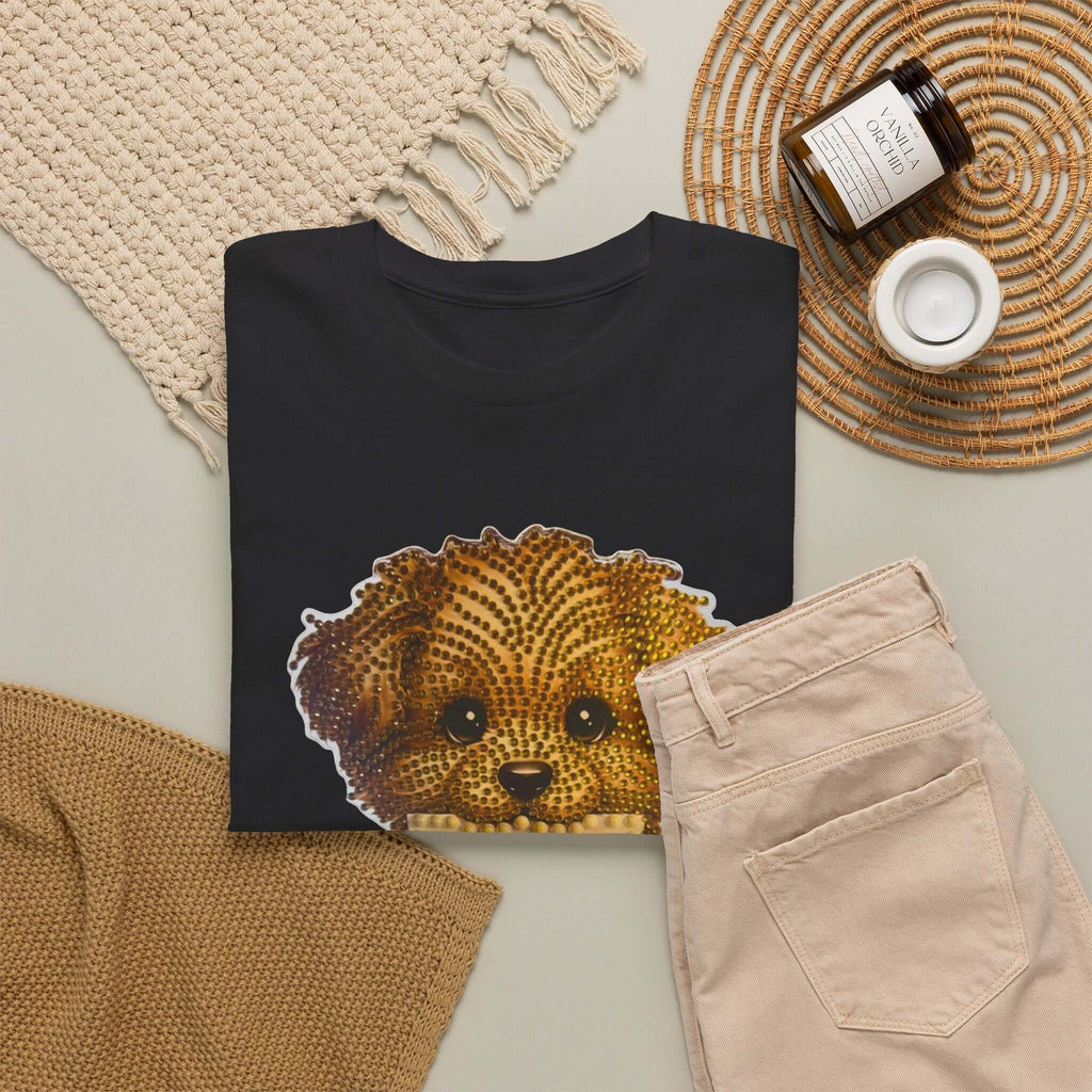 Puppy Love T‑Shirt — Cute Brown Puppy Holding Heart Tee (I Love You)