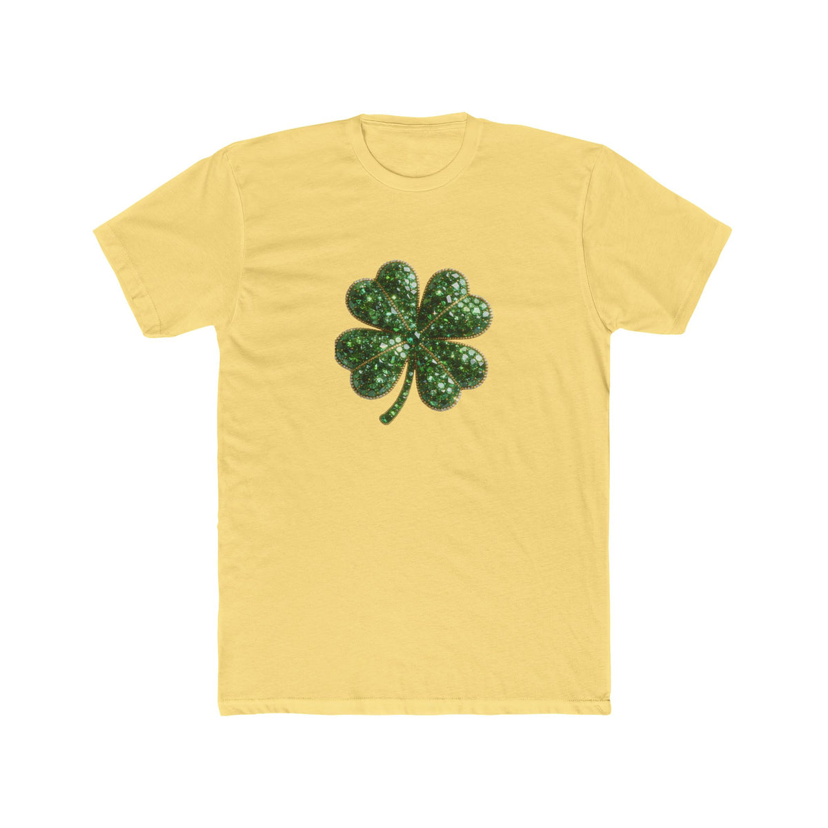 St. Patrick's Day Green Glitter Four-Leaf Clover T-Shirt