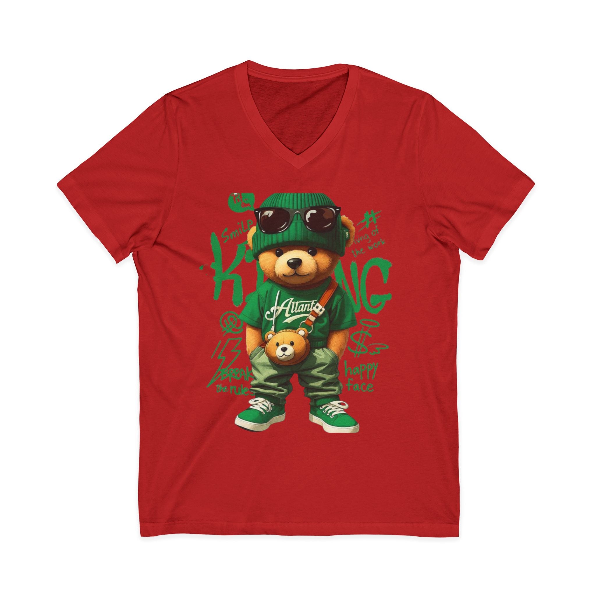 Cotton Teddy Bear V-Neck Tee