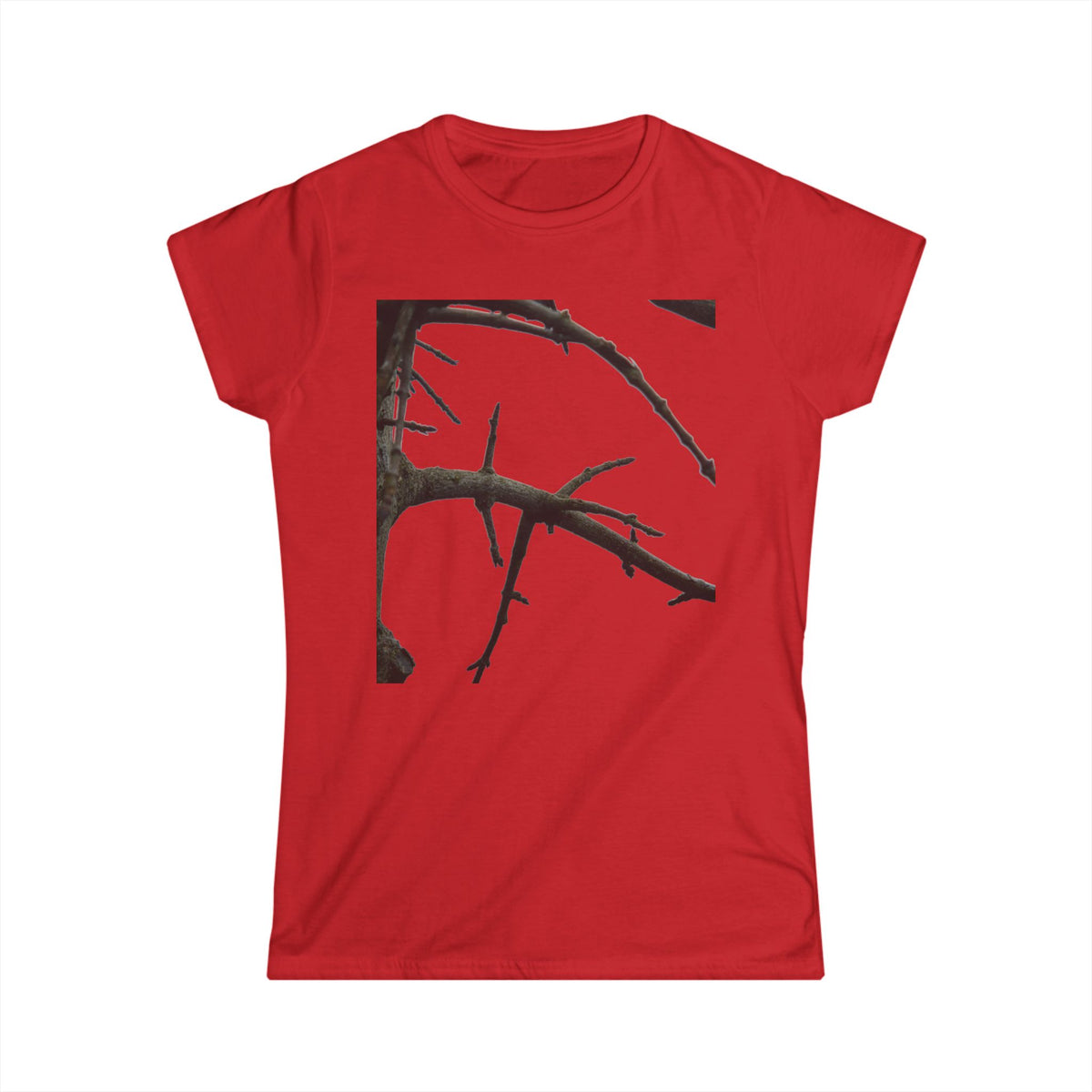 Women's Tee — Minimal Black Thorn Branch Graphic