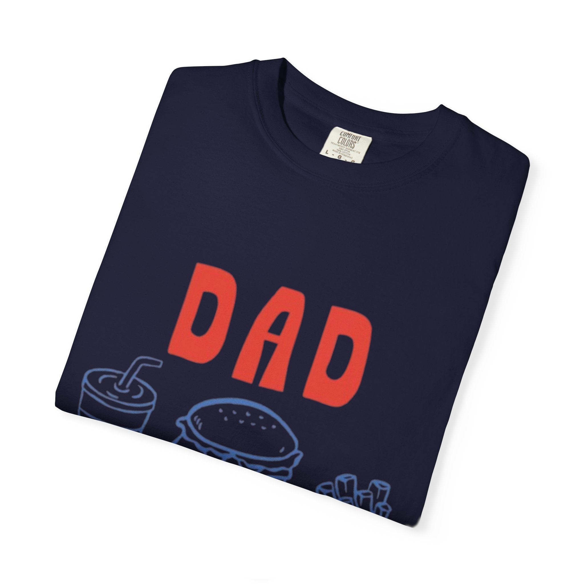 Dad Tax T-Shirt — Funny Father’s Day Tee with Burger, Fries & Drink Graphic