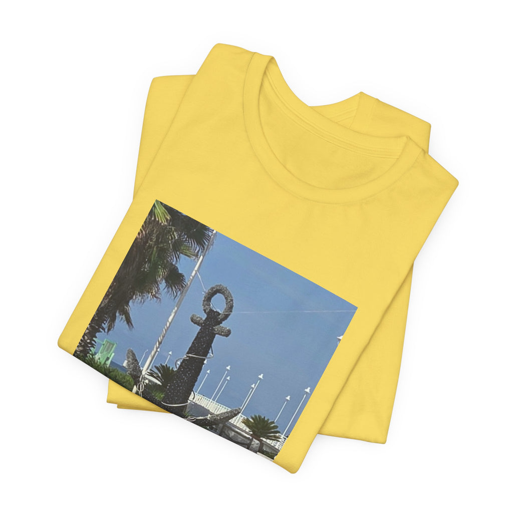 Anchor Statue Photo Tee — Coastal Nautical T-Shirt