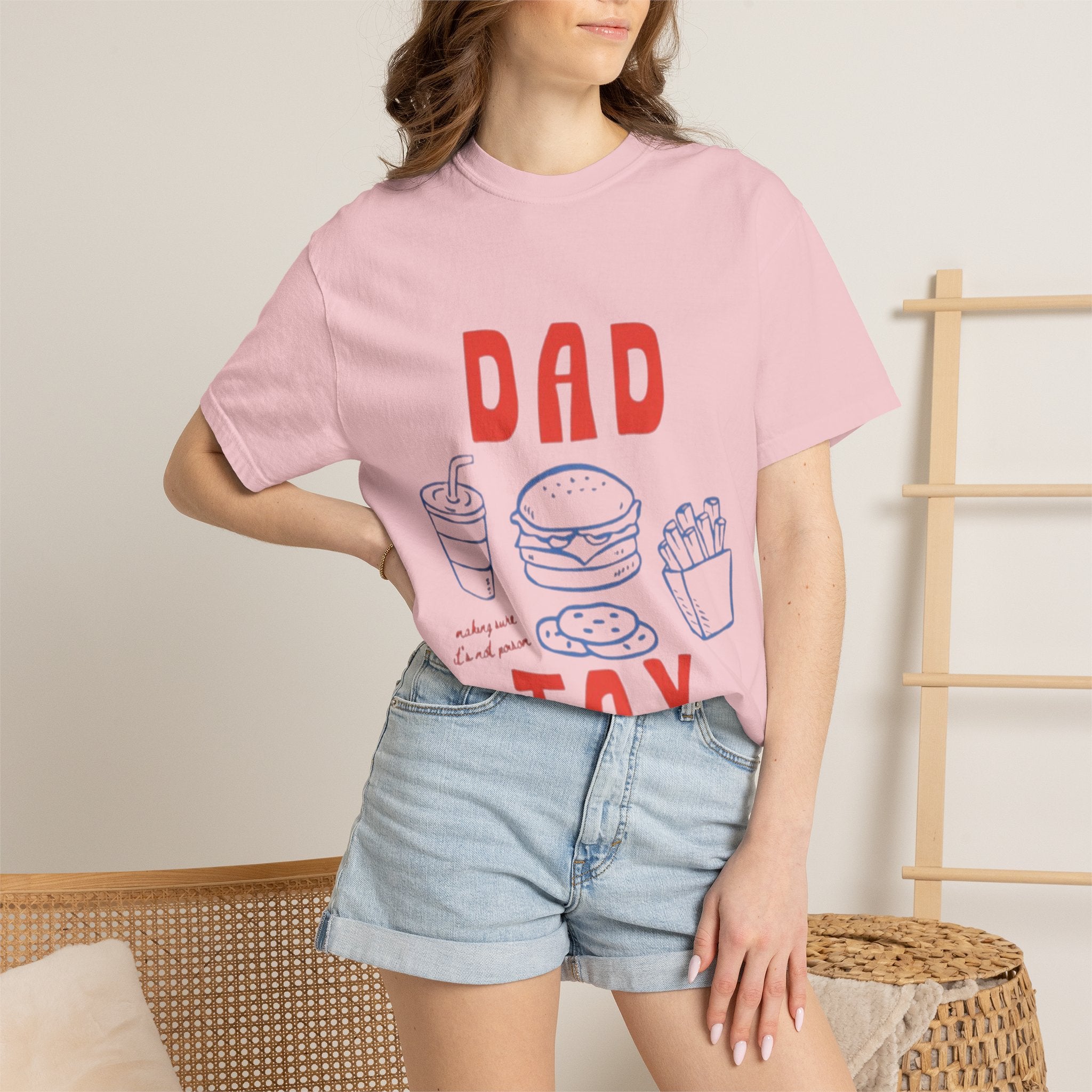 Dad Tax T-Shirt — Funny Father’s Day Tee with Burger, Fries & Drink Graphic