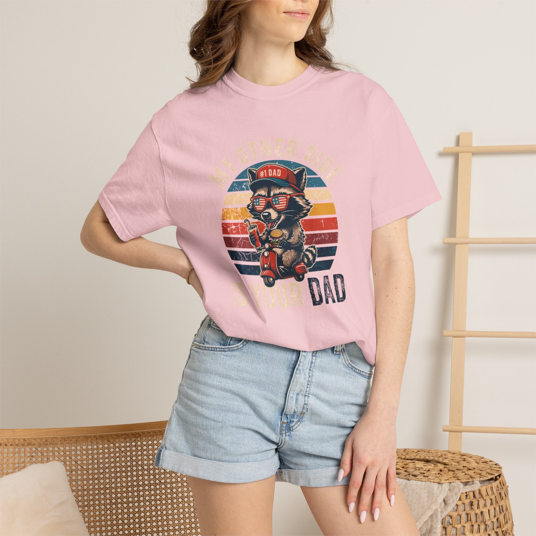 My Other Ride Is Your Dad T-Shirt — Cute Motorcycle Puppy Graphic Tee for Dad, Father's Day Gift