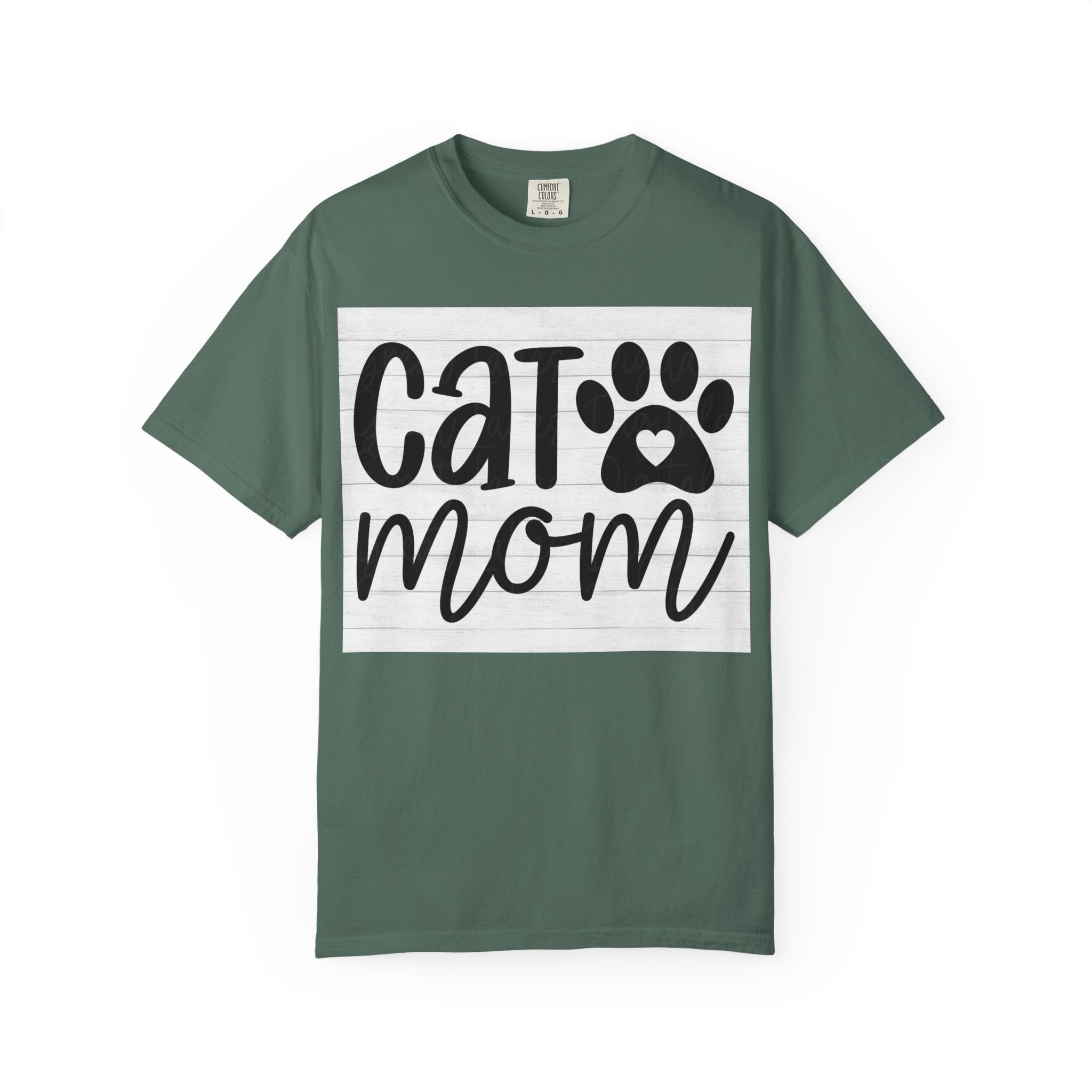 Garment-Dyed Cat Mom Tee