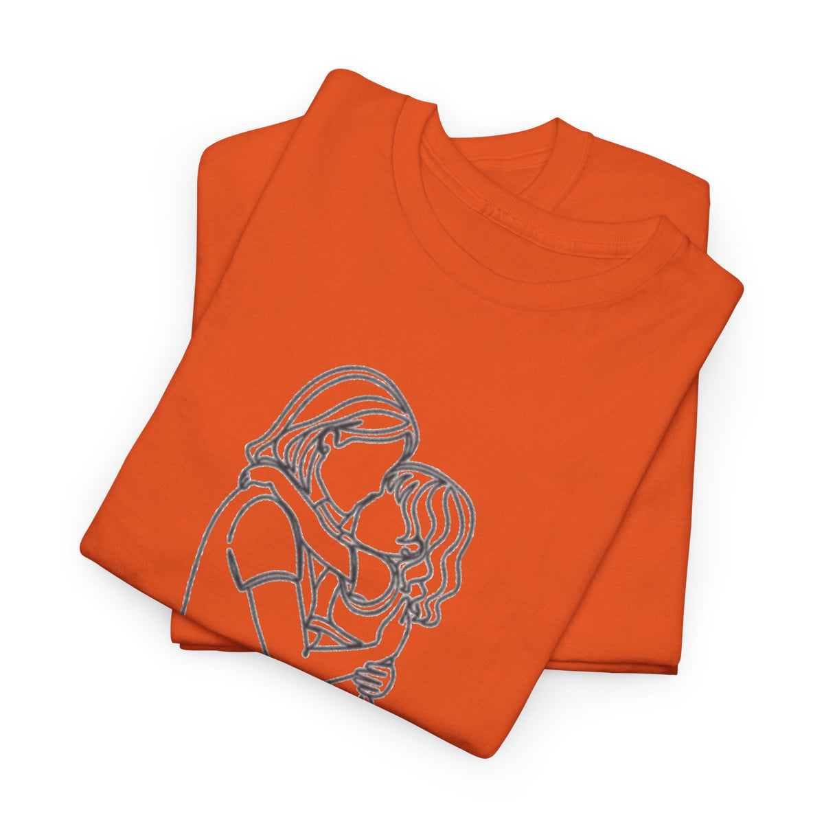 Mother and Daughter Line Art Tee — Minimalist Family Love Shirt