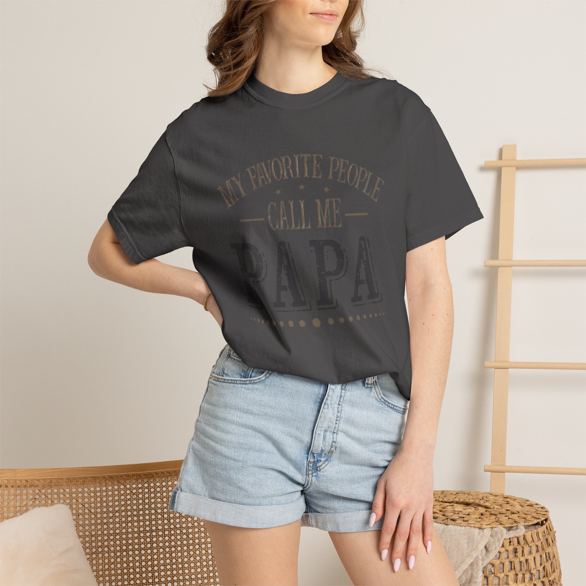 Papa T-Shirt – “My Favorite People Call Me Papa” Vintage Dad Tee