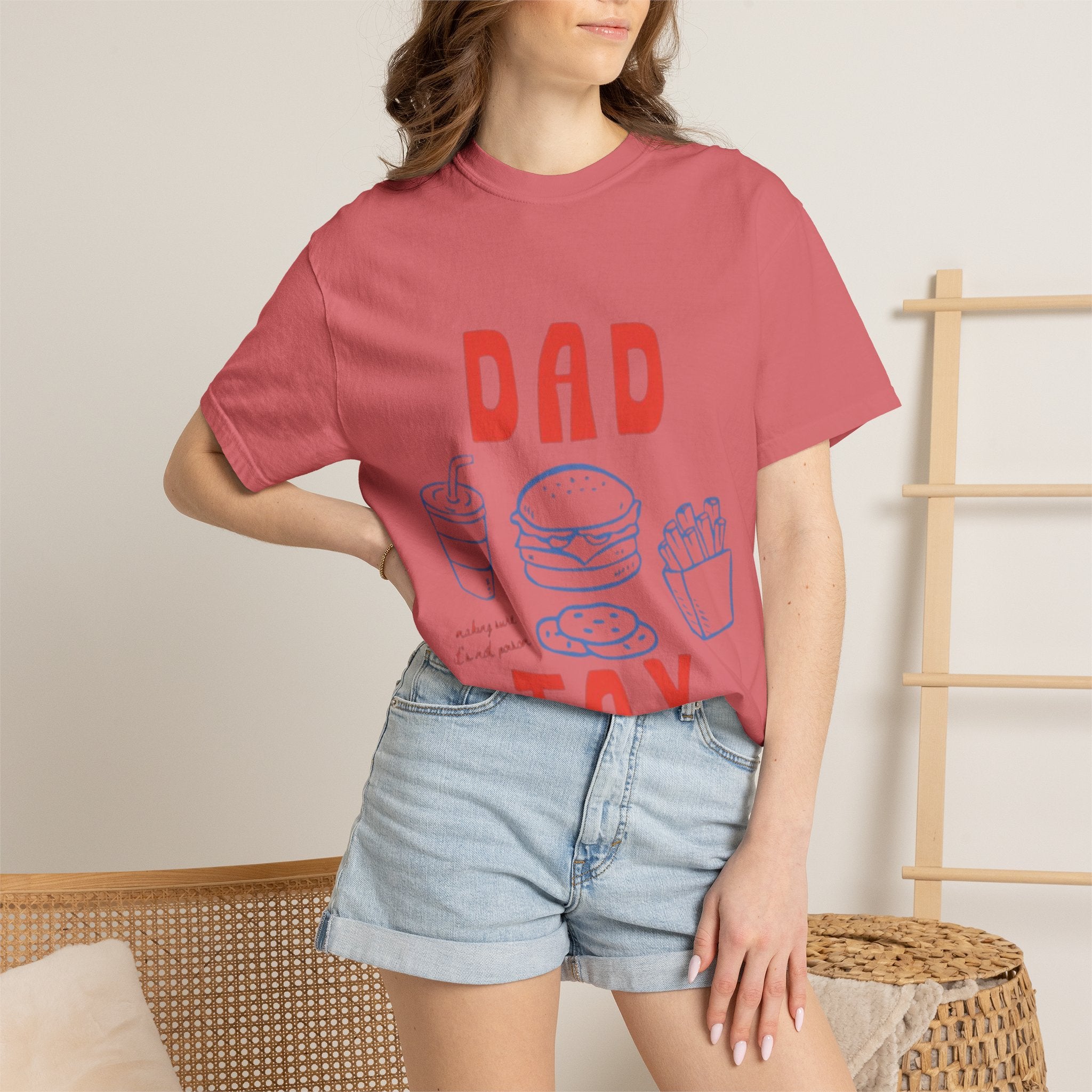 Dad Tax T-Shirt — Funny Father’s Day Tee with Burger, Fries & Drink Graphic