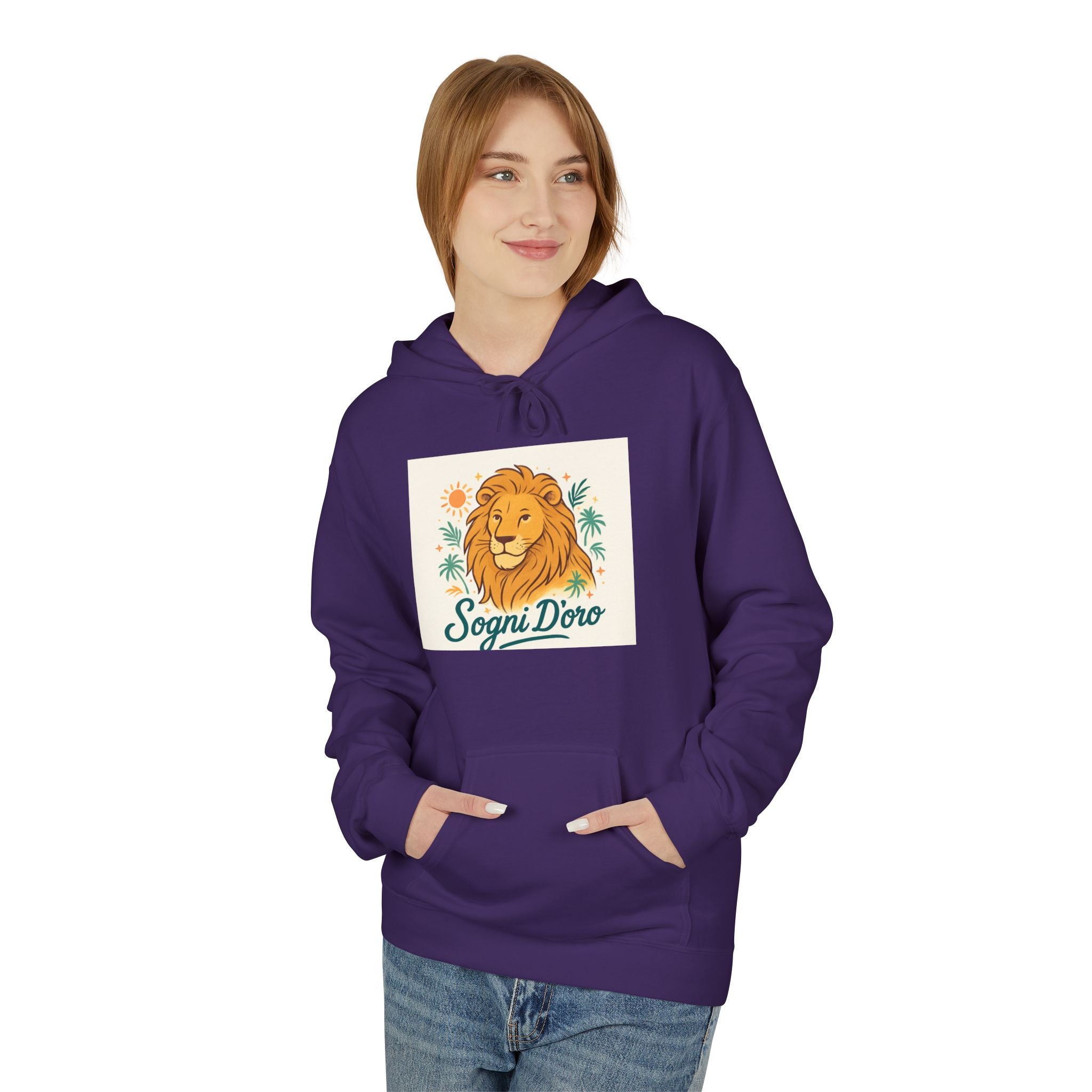 Retro Lion Fleece Hoodie