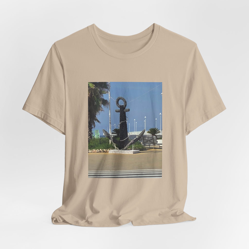 Anchor Statue Photo Tee — Coastal Nautical T-Shirt