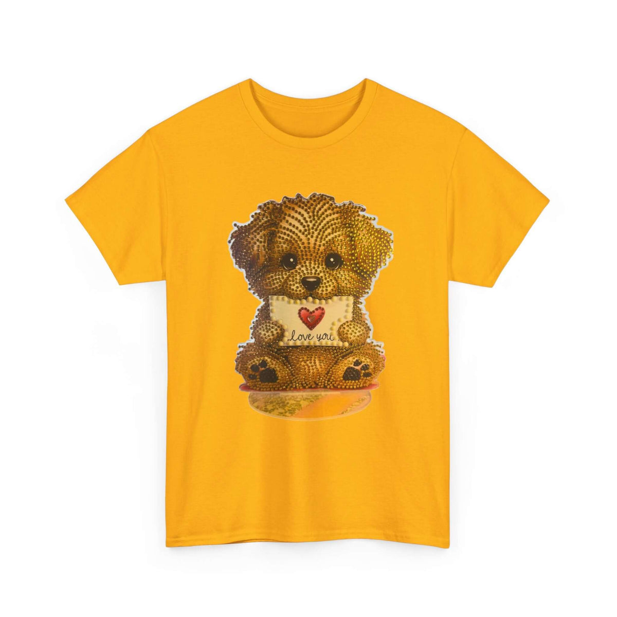 Puppy Love T‑Shirt — Cute Brown Puppy Holding Heart Tee (I Love You)