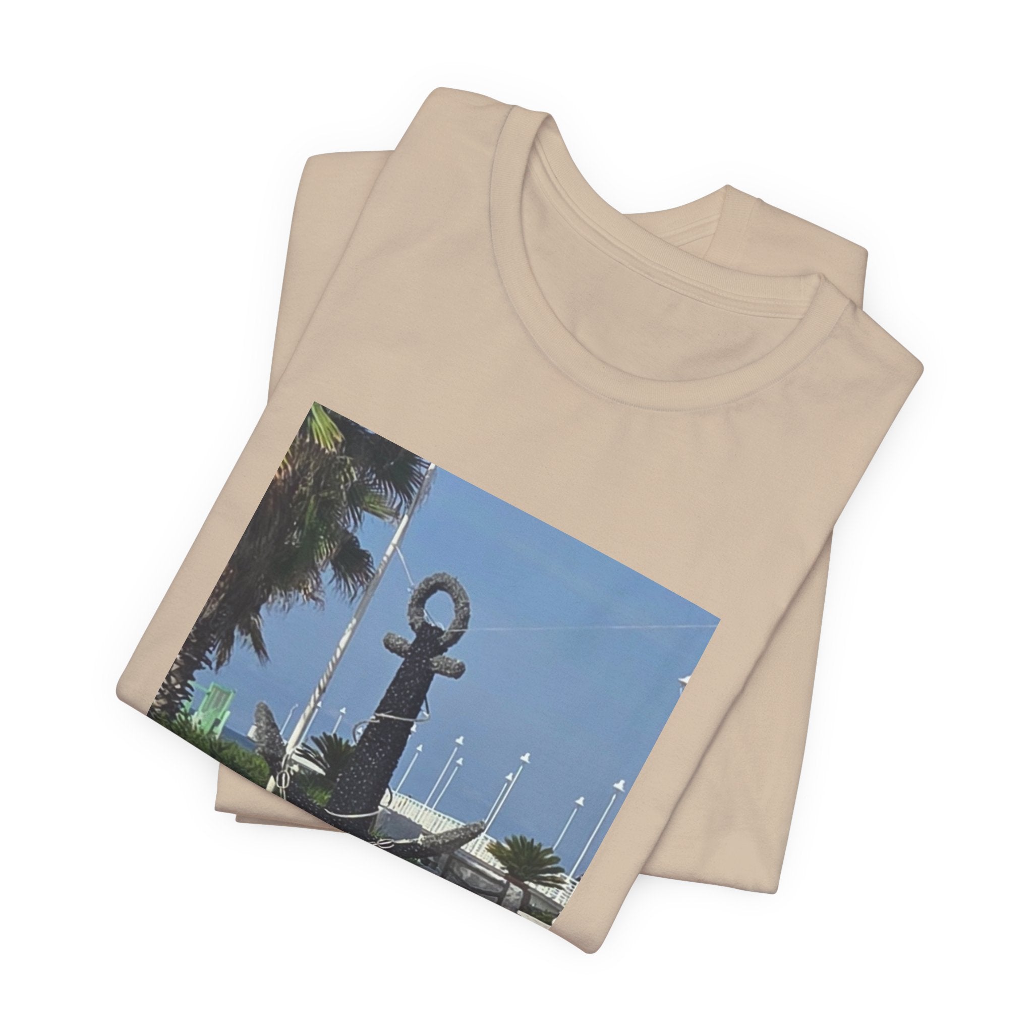 Anchor Statue Photo Tee — Coastal Nautical T-Shirt