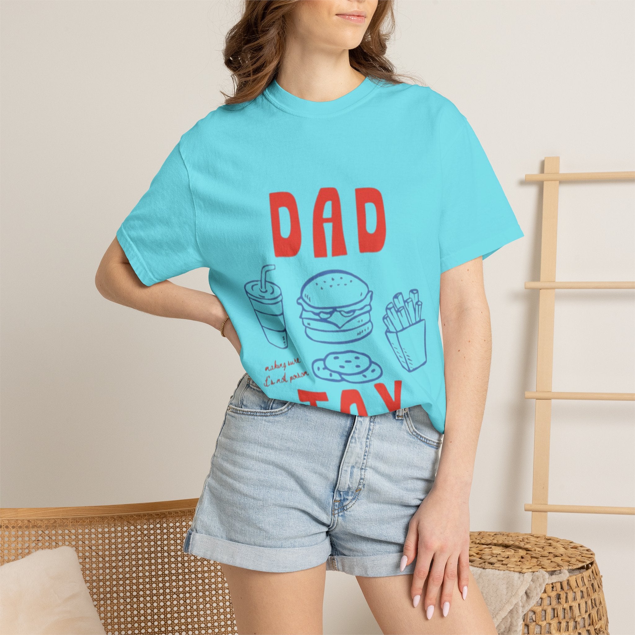 Dad Tax T-Shirt — Funny Father’s Day Tee with Burger, Fries & Drink Graphic