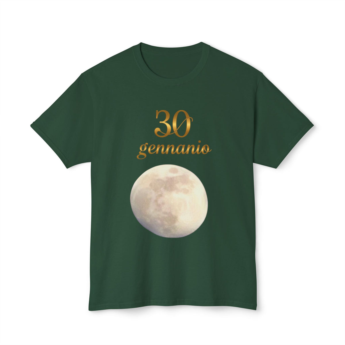 T-Shirt — "30 Gennaio" Moon Graphic Birthday Tee